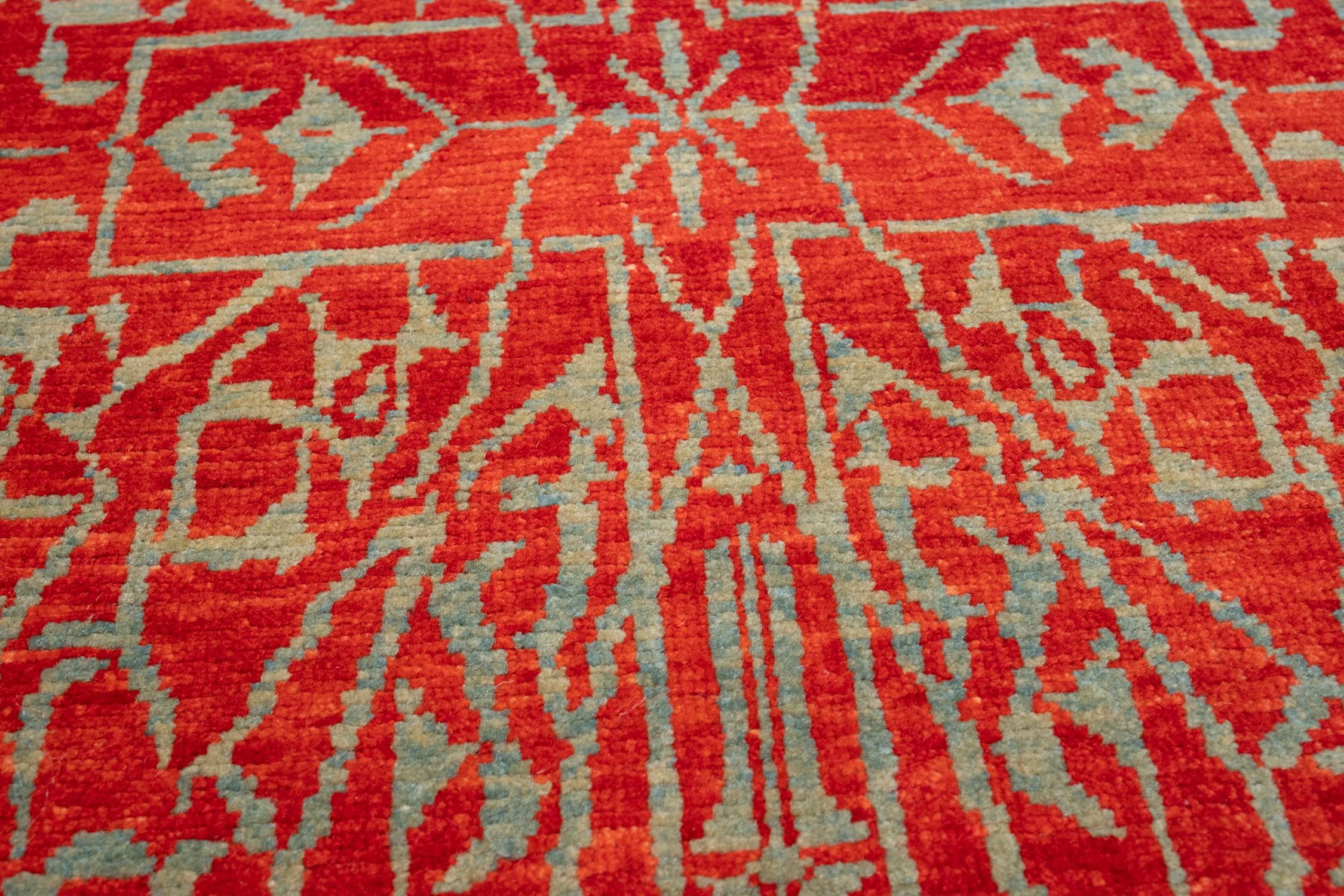 Ararat Rugs Mamluk Wagireh Rug with Geometric Design Revival Carpet Natural Dyed In New Condition For Sale In Tokyo, JP