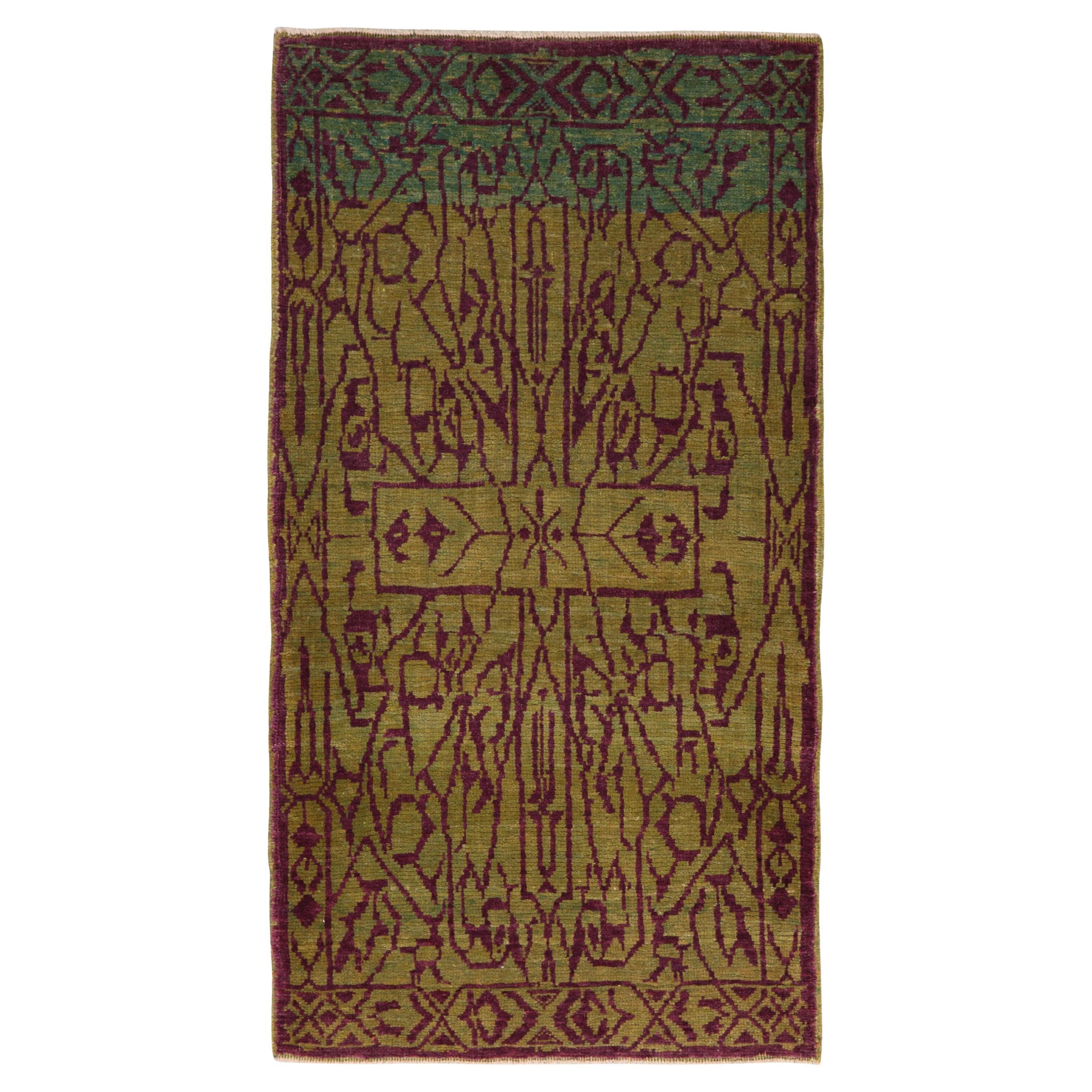 Ararat Rugs Mamluk Wagireh Rug with Geometric Design Revival Carpet Natural Dyed For Sale