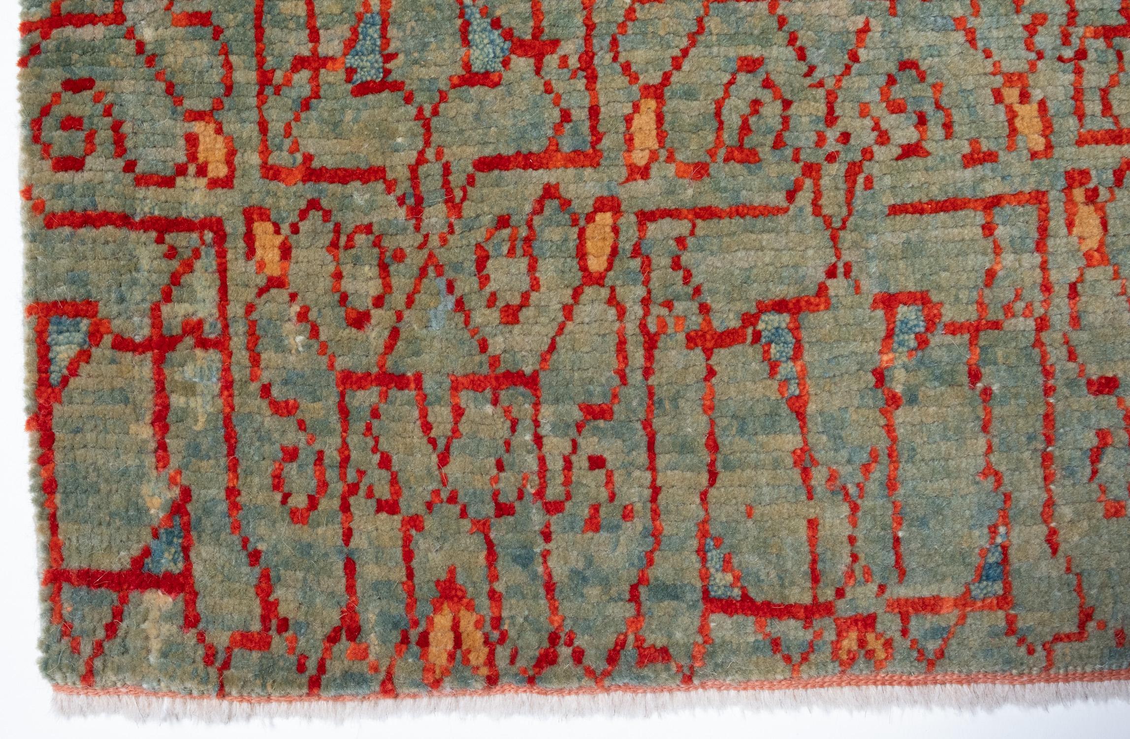 Ararat Rugs Alfombra Mameluca Wagireh con Diseño de Borde Jerrehian Alfombra Egipto Revival Renacimiento en venta