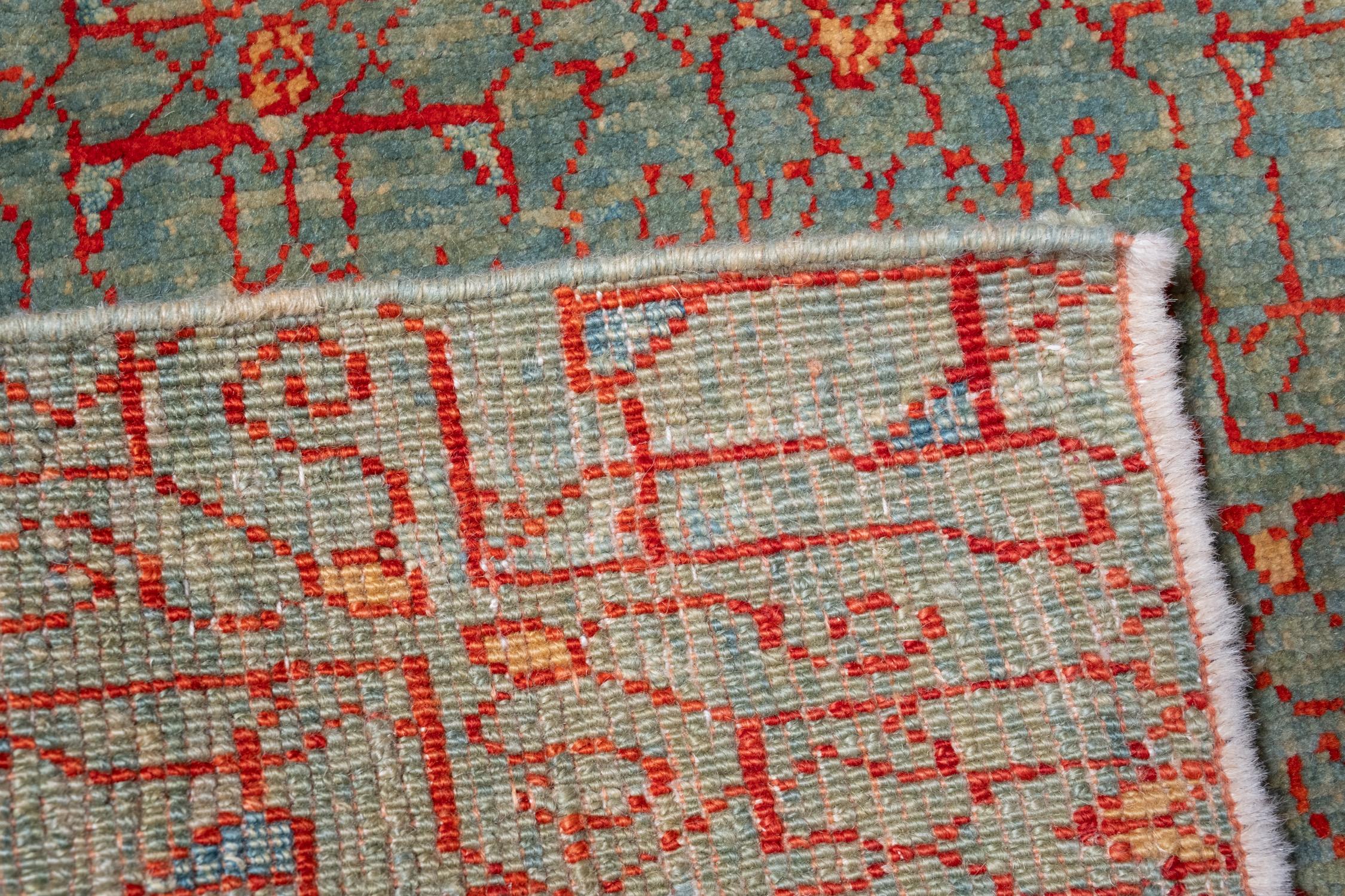 Ararat Rugs Alfombra Mameluca Wagireh con Diseño de Borde Jerrehian Alfombra Egipto Revival Teñido con vegetales en venta