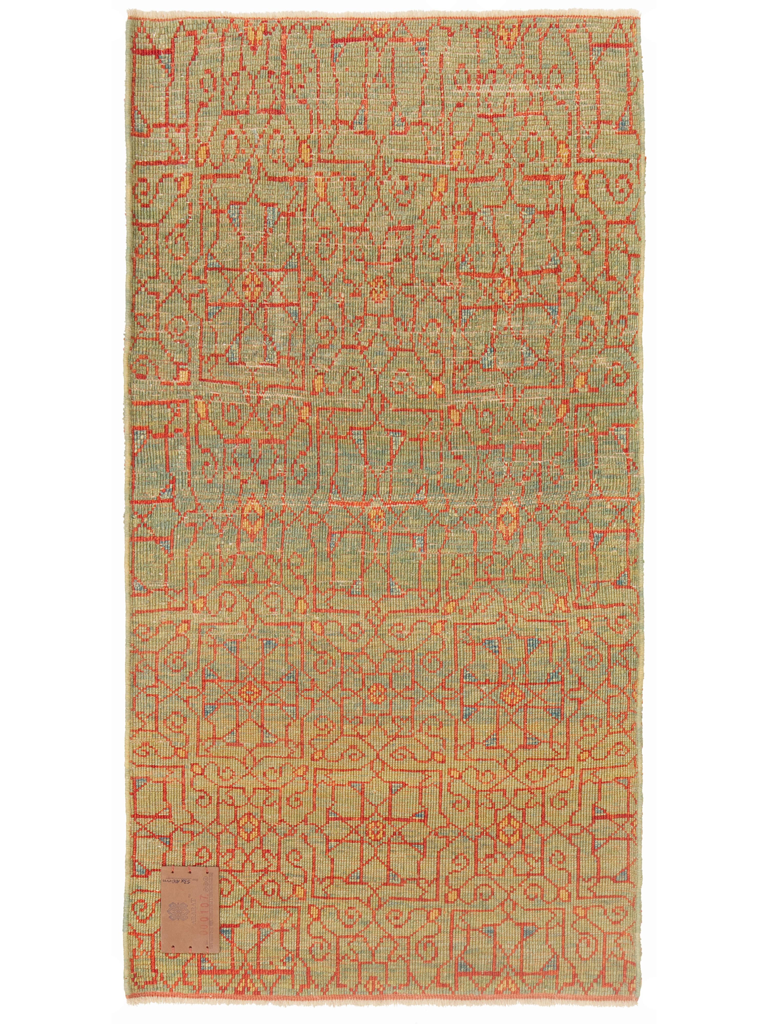 Ararat Rugs Mamluk Wagireh Teppich mit Jerrehian Border Design Ägypten Revival Teppich im Zustand „Neu“ im Angebot in Tokyo, JP