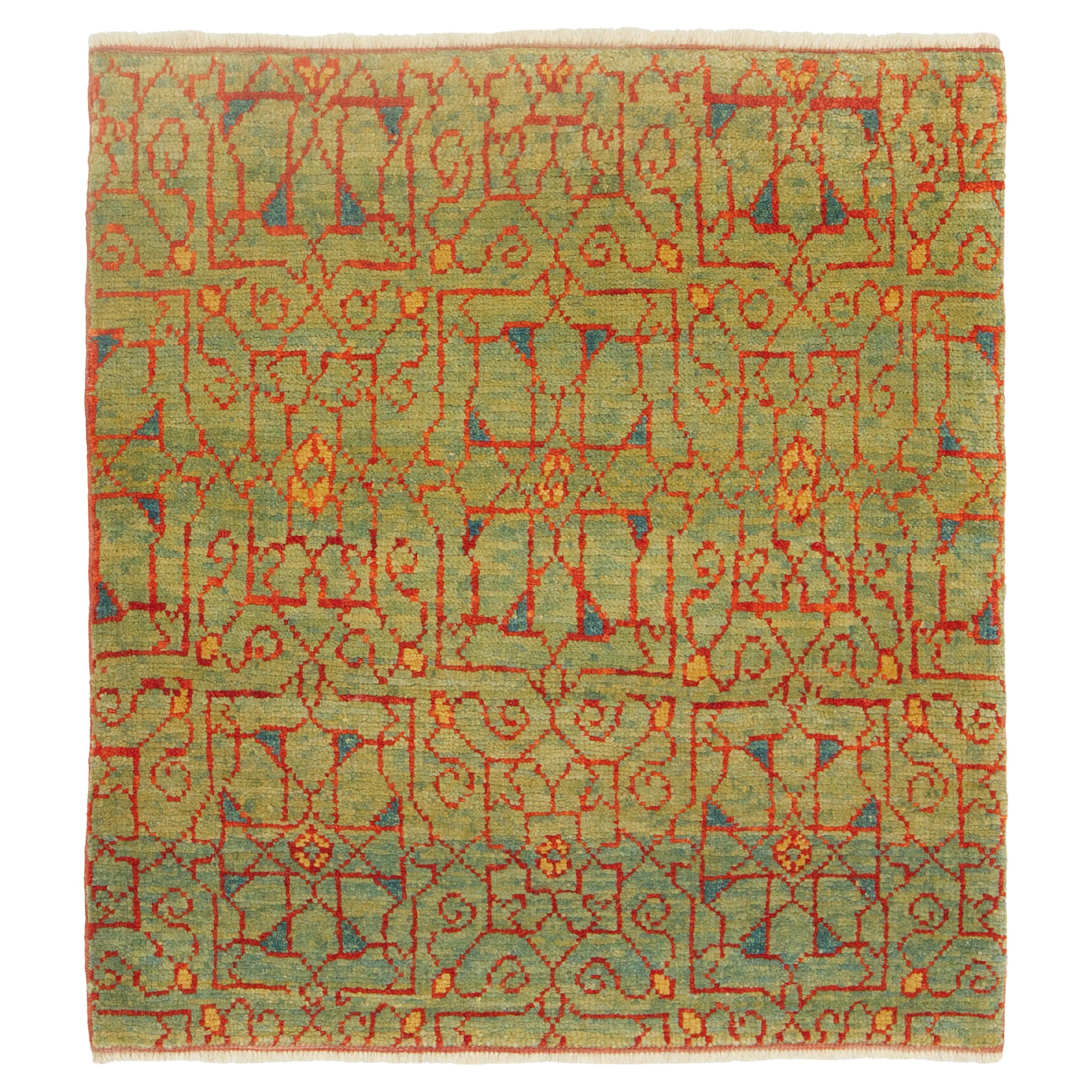 Ararat Rugs Mamluk Wagireh Teppich mit Jerrehian Border Design Ägypten Revival Teppich