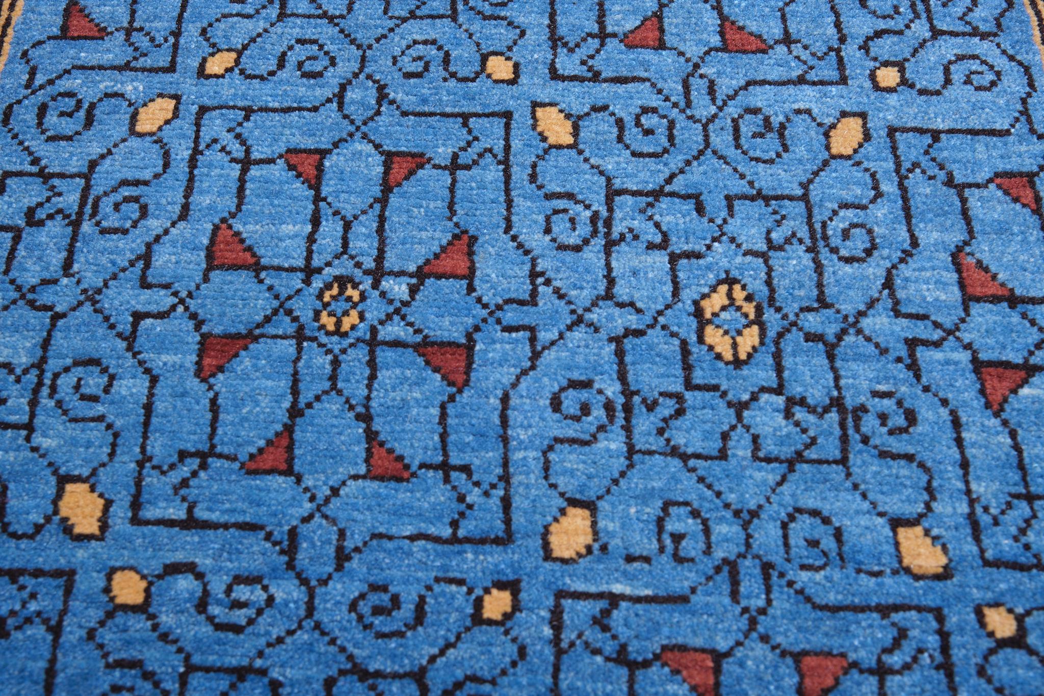 Ararat Teppich Mamluk Wagireh Teppich mit Jerrehian-Bordürenmuster, Naturfarben (Revival) im Angebot