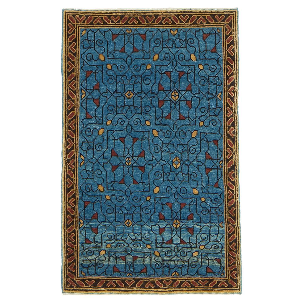 Ararat Rugs Mamluk Wagireh Rug with Jerrehian Border Design Natural Dyed Carpet For Sale