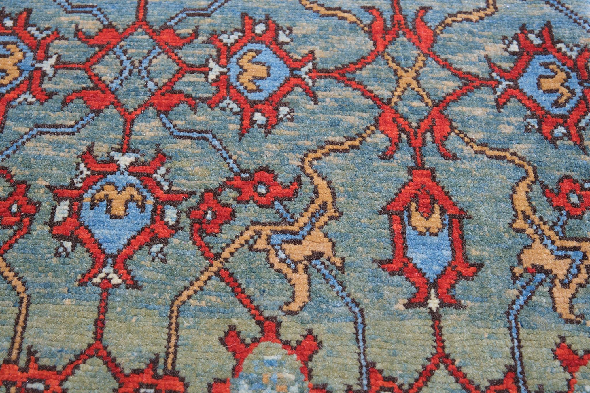 Ararat Teppich Mamluk Wagireh Teppich mit Palmette-Gitter, natürlich gefärbt (Türkisch) im Angebot