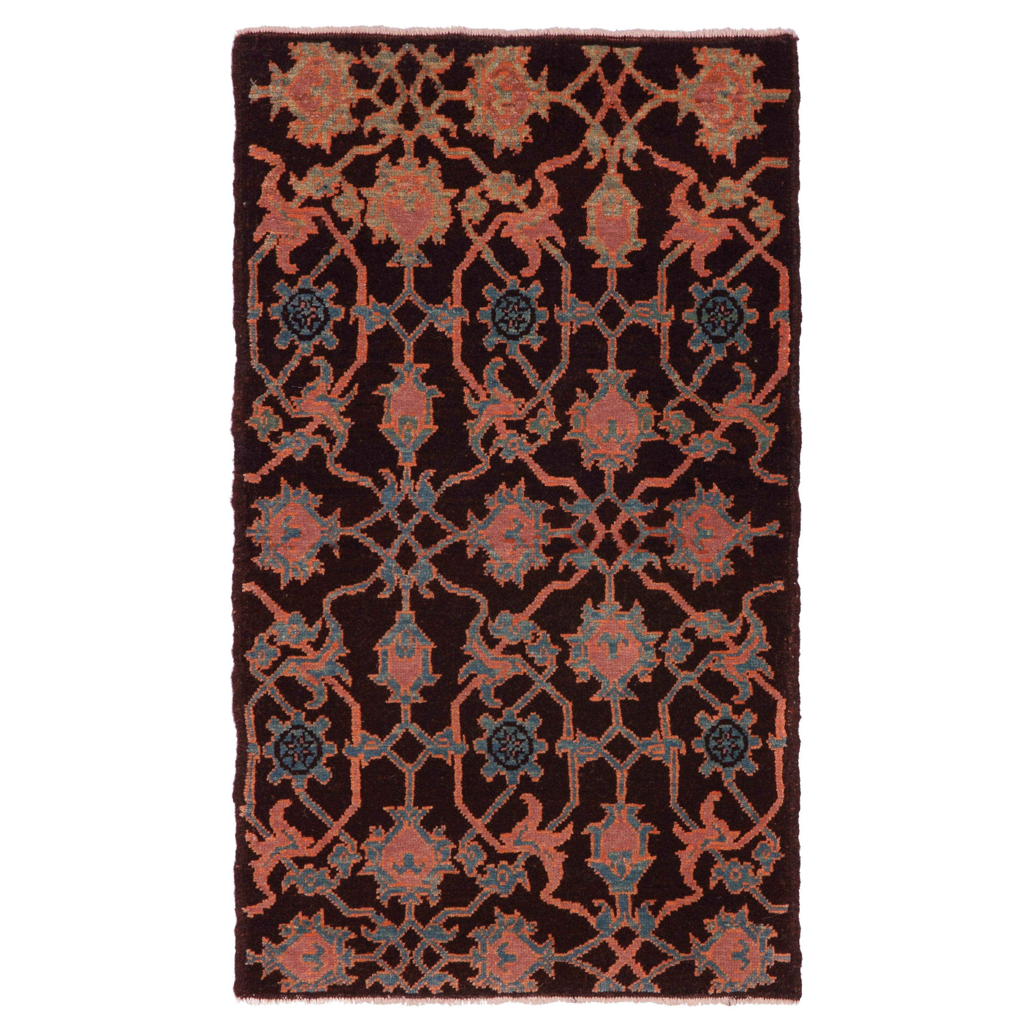 Ararat Rugs Mamluk Wagireh Rug with Palmette Lattice Revival Carpet Natural Dyed