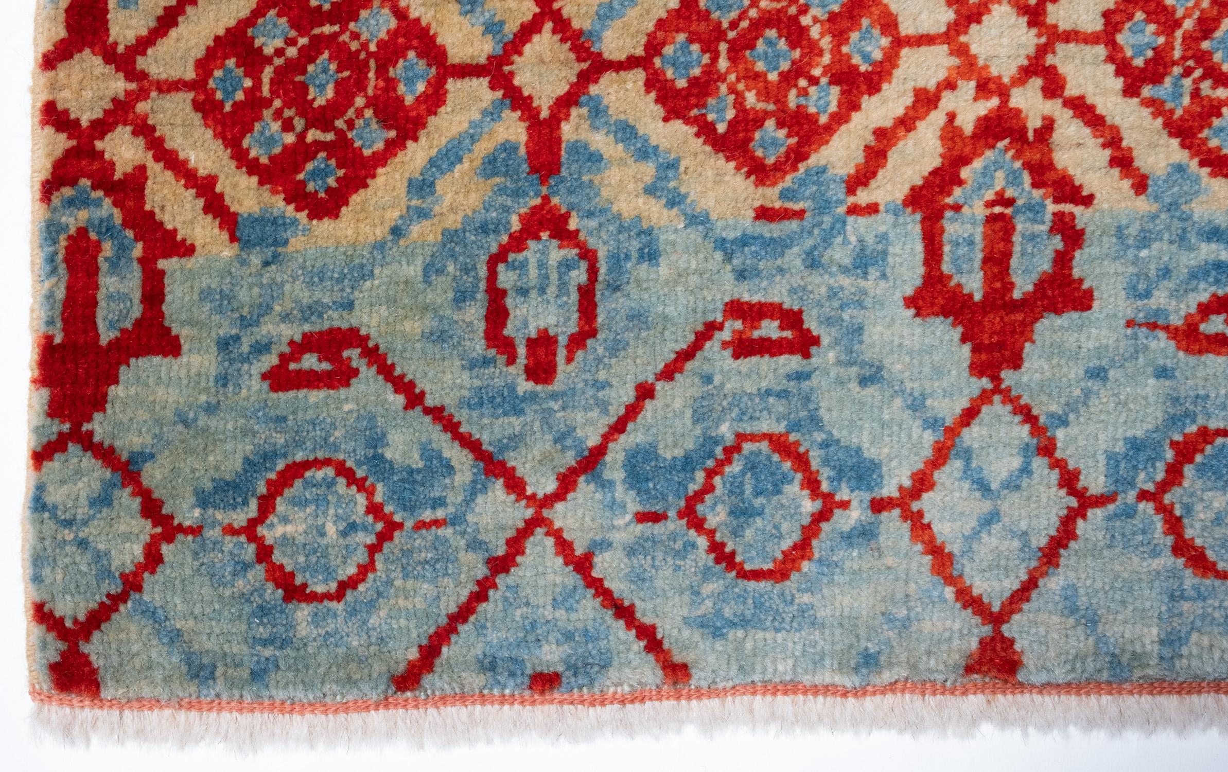 Revival Ararat Rugs Mamluke Wagireh Rug Yastik Size Doormat Entrance Mat Carpet Natural en vente