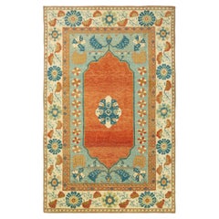 Tapis Ararat à médaillons style néo-turc d'Anatolie, 18e siècle, teinture naturelle