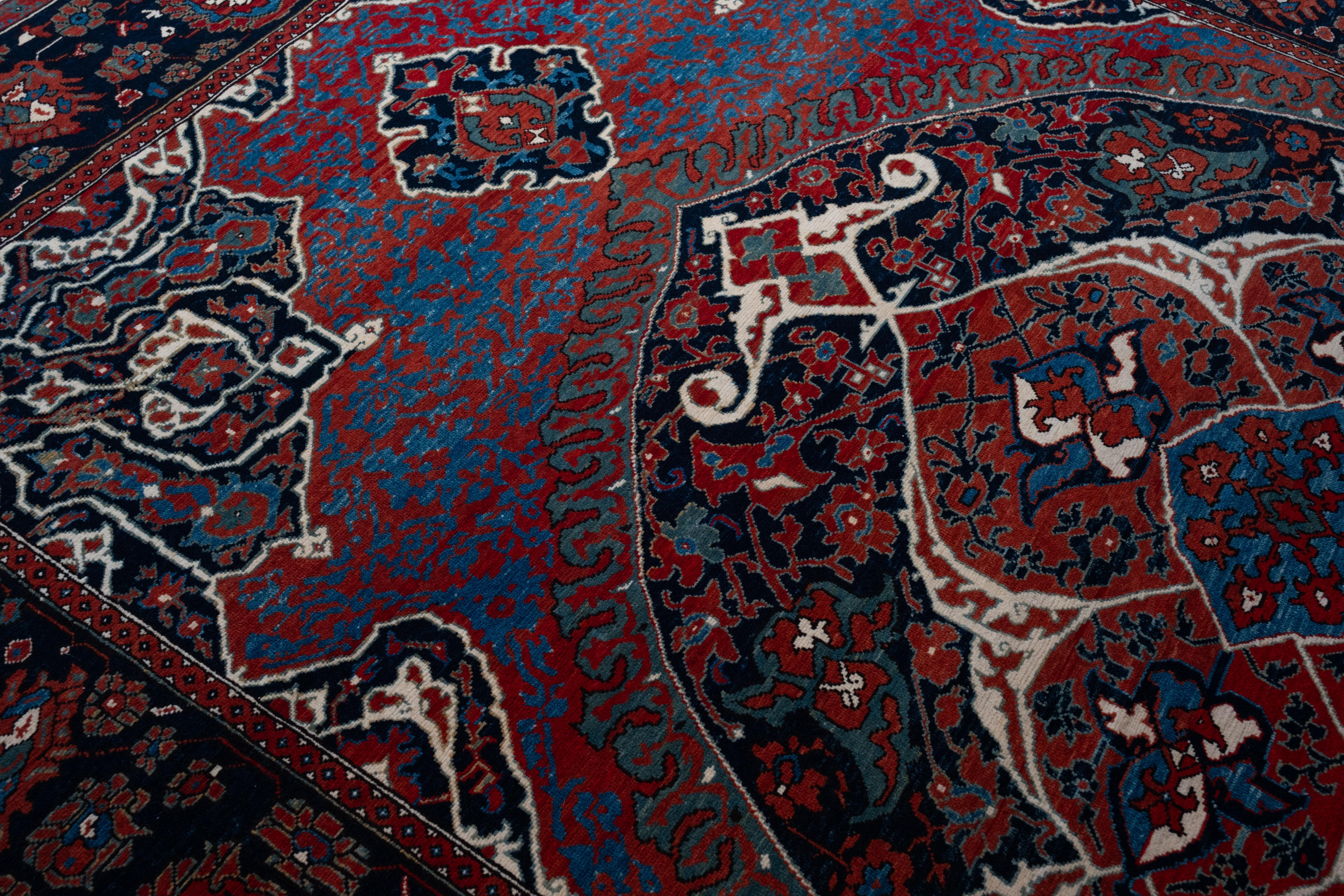 Oushak Ararat Rugs Medallion Ushak Carpet Museum Piece 17th C. Revival Rug Natural Dyed For Sale