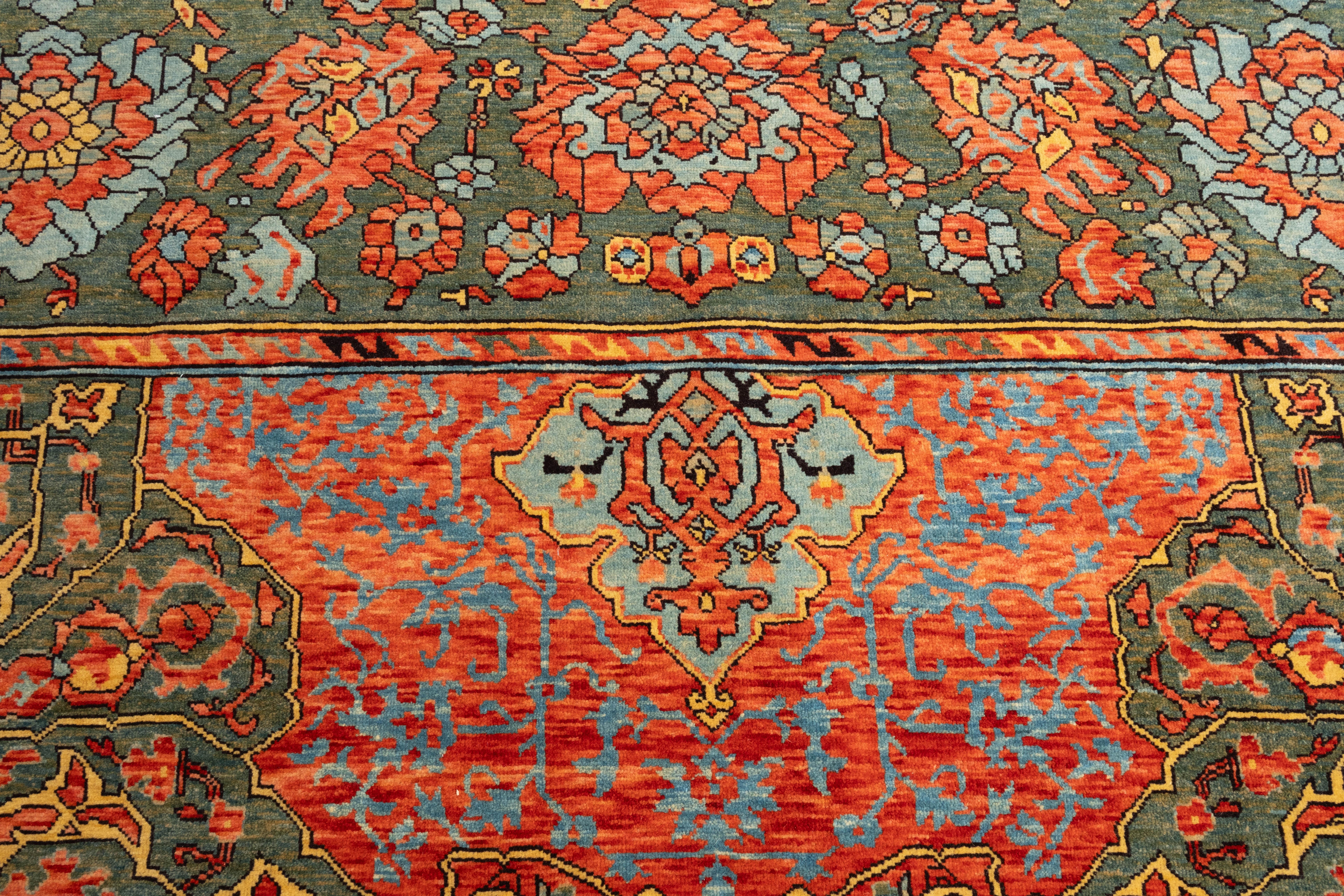 Ararat Rugs Medaillon Ushak Teppich Museumsstück 17. Jh. Revival Teppich Natürlich gefärbt (Türkisch) im Angebot
