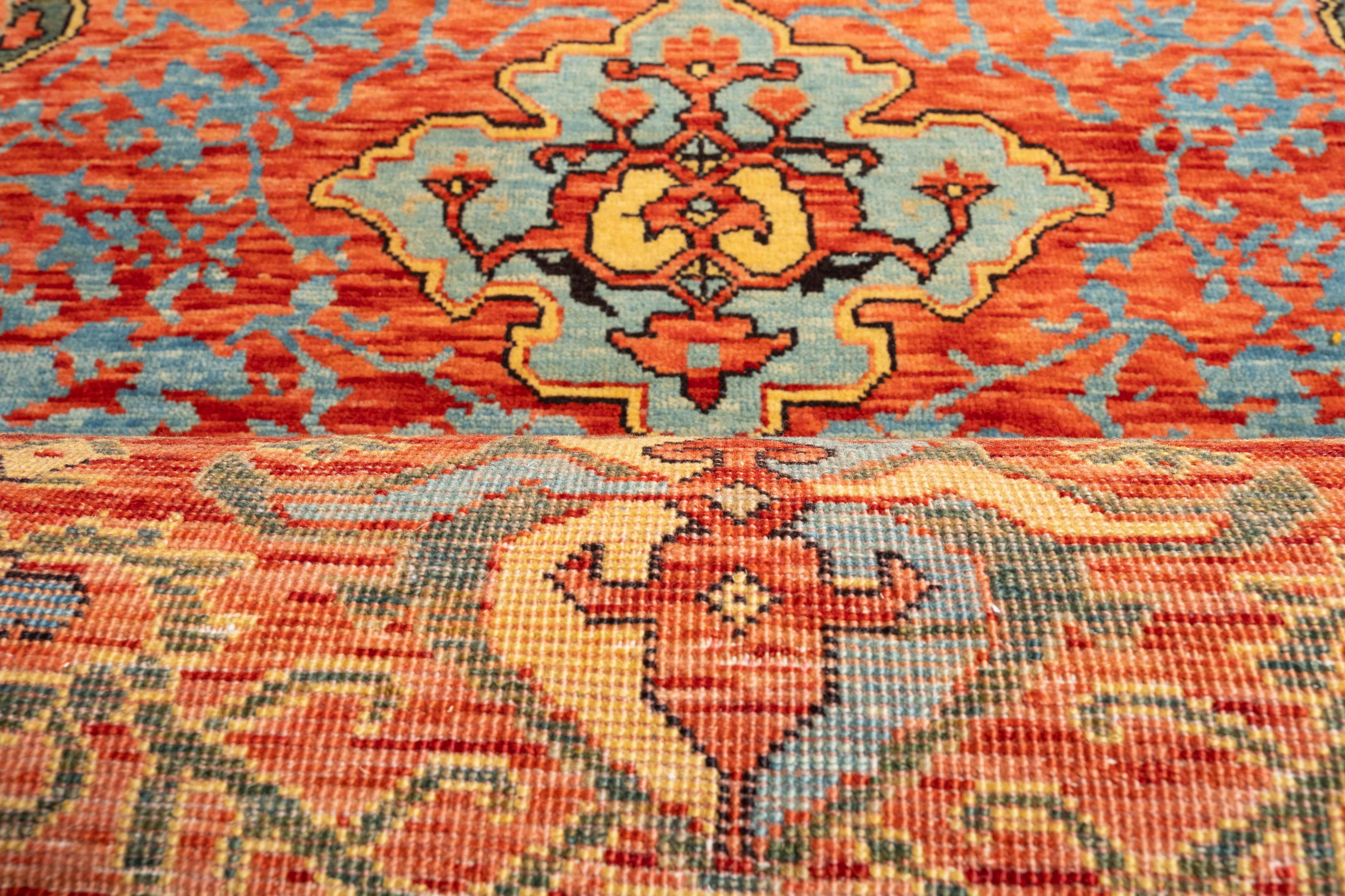 Wool Ararat Rugs Medallion Ushak Carpet Museum Piece 17th C. Revival Rug Natural Dyed For Sale