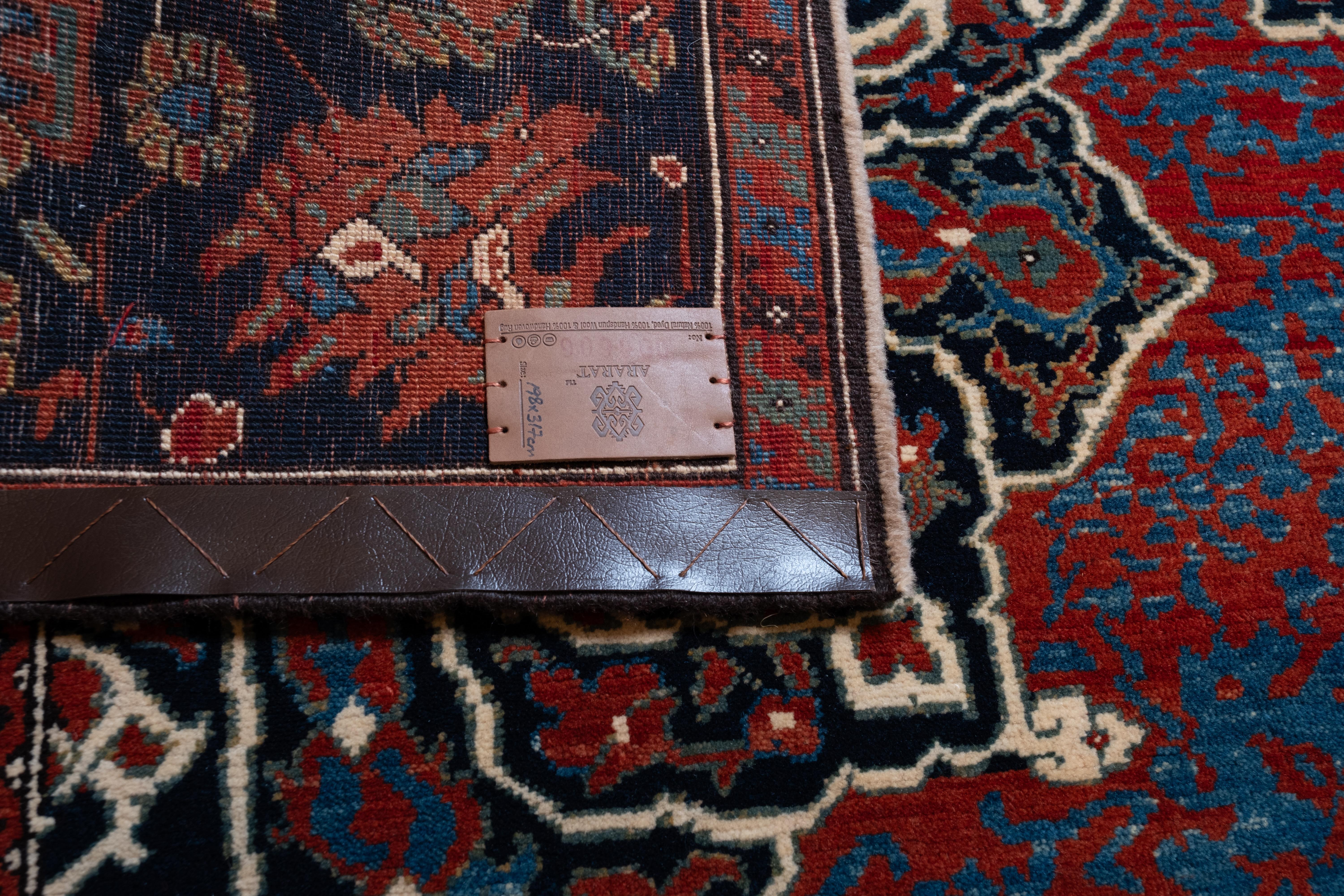 Ararat Rugs Medallion Ushak Carpet Museum Piece 17th C. Revival Rug Natural Dyed For Sale 1