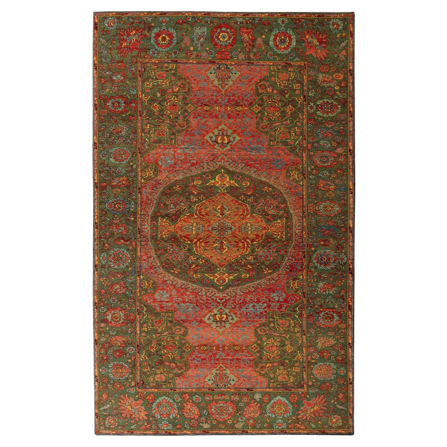 Ararat Rugs Medallion Ushak Carpet Museum Piece 17th C. Revival Rug Natural Dyed For Sale