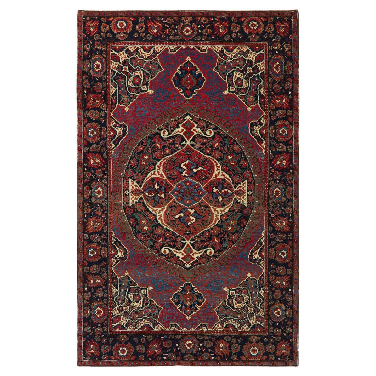 Ararat Rugs Medallion Ushak Carpet Museum Piece 17th C. Revival Rug Natural Dyed For Sale