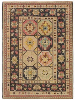 Ararat Rugs Memling Gul Kazak Rug, 19th C. Caucasian Revival Carpet Natural Dyed