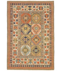 Ararat Rugs Memling Gul Kazak Rug, 19th C. Caucasian Revival Carpet Natural Dyed