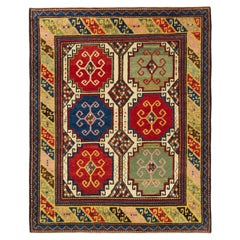 Ararat Rugs Memling Gul Kazak Rug, 19th C Caucasian Revival Carpet Natural Dyed