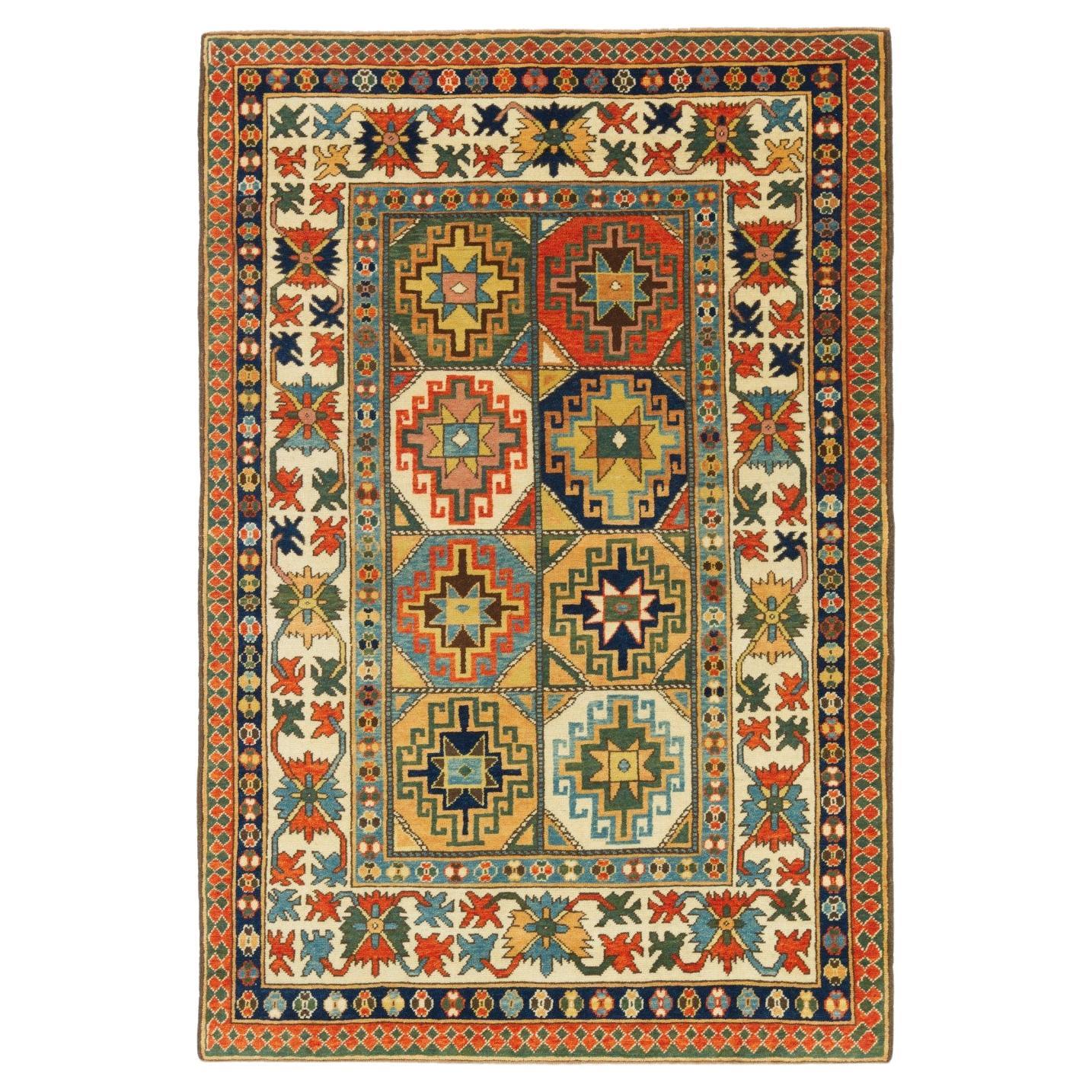 Ararat Rugs Tappeto Memling Gul Kazak, XIX sec. Tappeto revival caucasico tinto naturale
