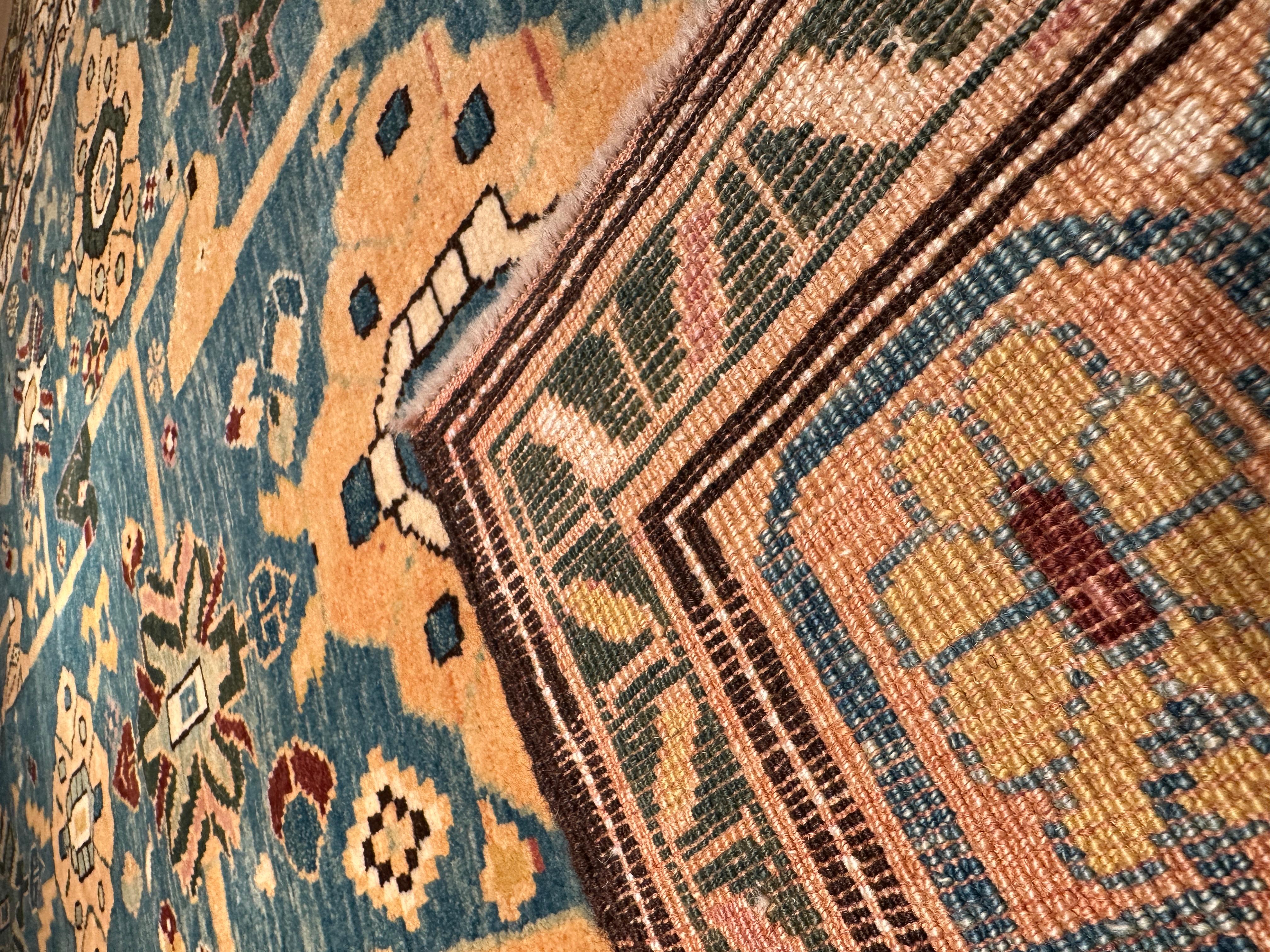 The source of the rug comes from the book oriental rugs volume 1 Caucasian, Ian Bennett, Oriental Textile Press, Aberdeen 1993, nr.250-251. This is a floral composition lattice rug from the late 19th century, Karabakh region, Caucasus area. This