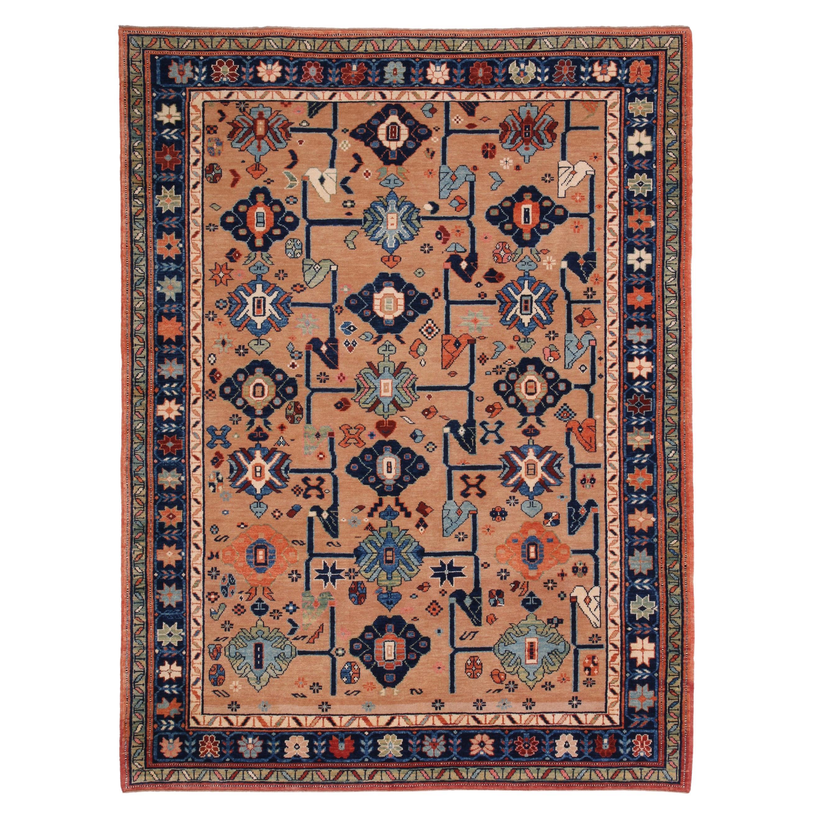 Ararat Rugs Mina Khani Karabagh Rug, Caucasus Revival Carpet, Natural Dyed For Sale