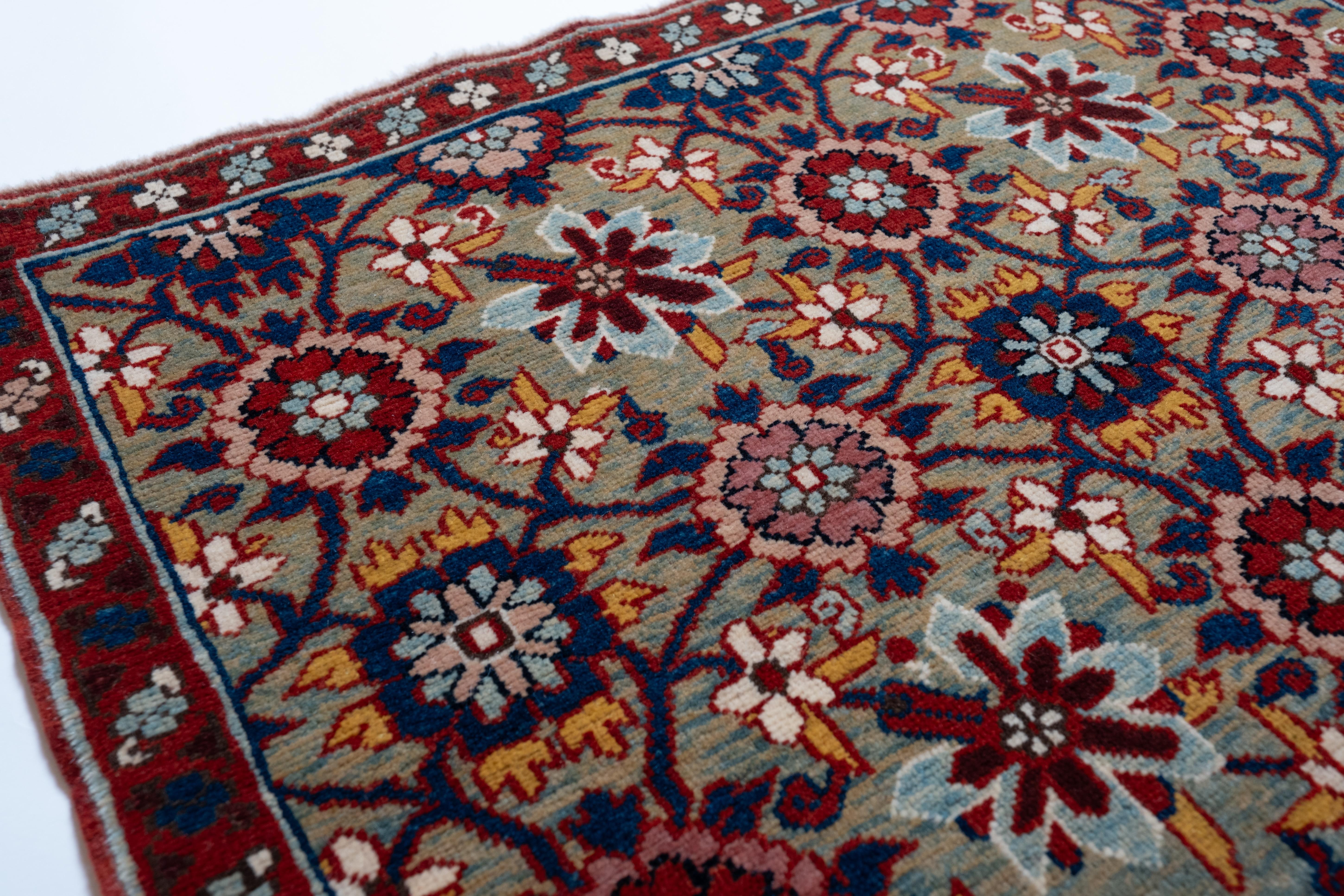 Turkish Ararat Rugs Mina Khani Rug, 19th Century Persian Revival Carpet Natural Dye