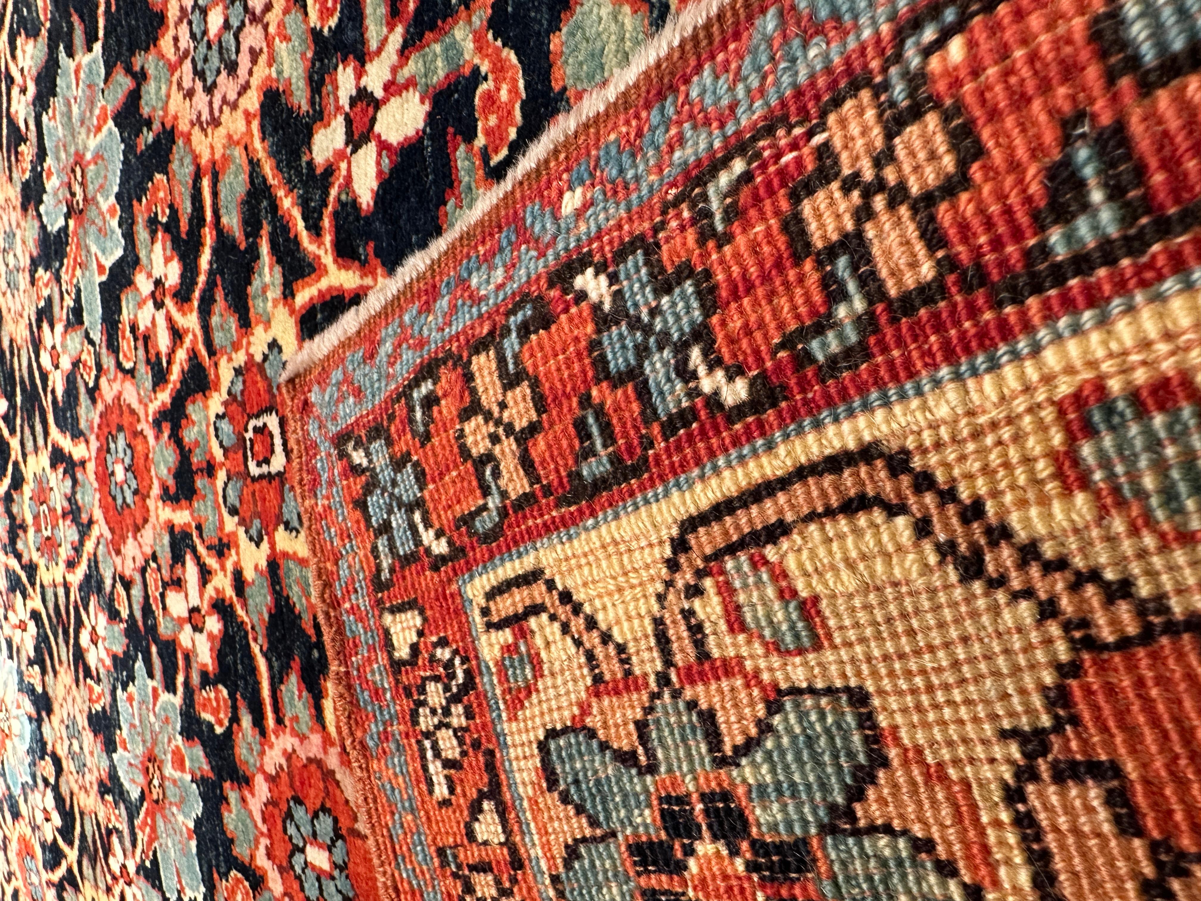 Turkish Ararat Rugs Mina Khani Rug, 19th Century Persian Revival Carpet, Natural Dyed For Sale