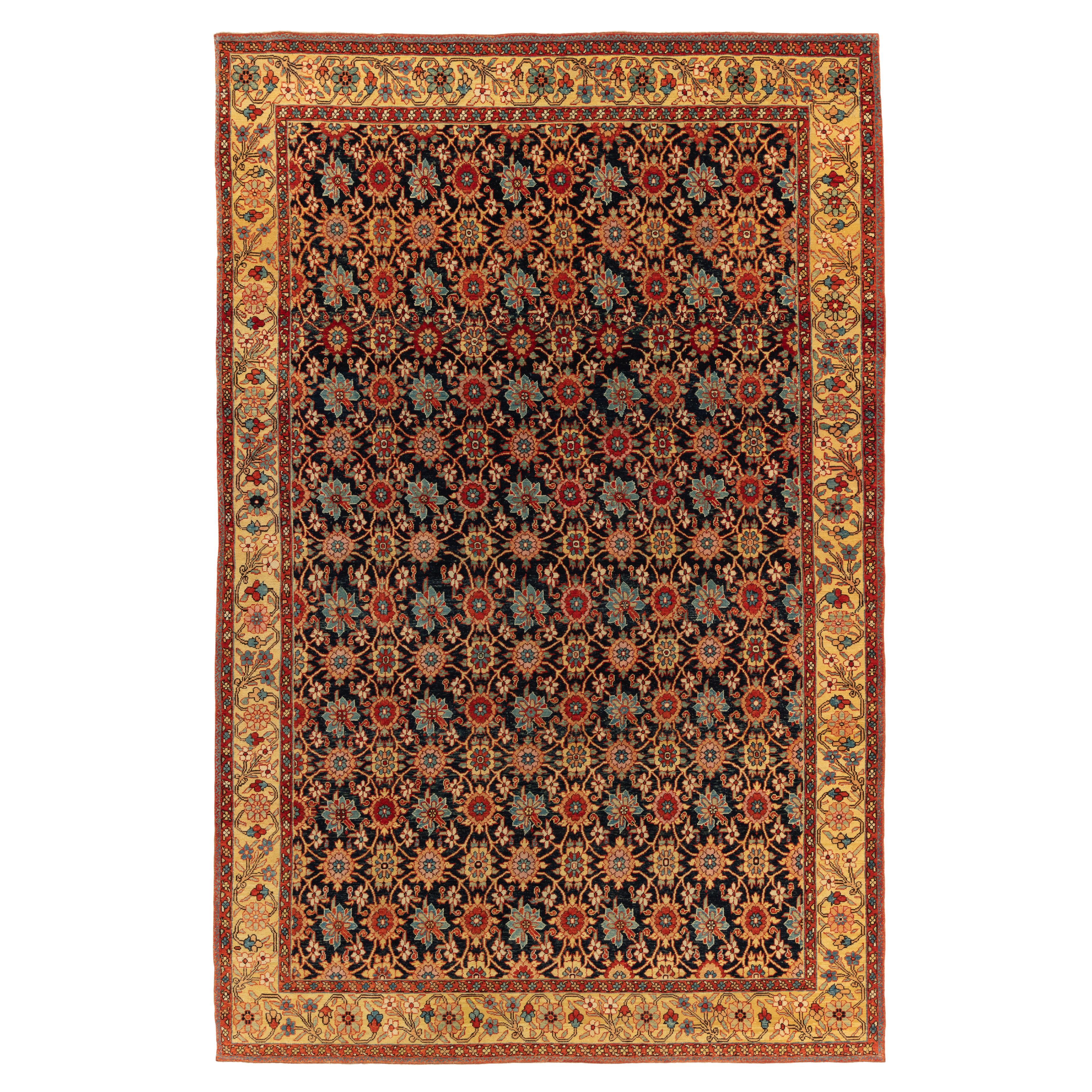 Ararat Rugs Mina Khani Rug, 19th Century Persian Revival Carpet, Natural Dyed