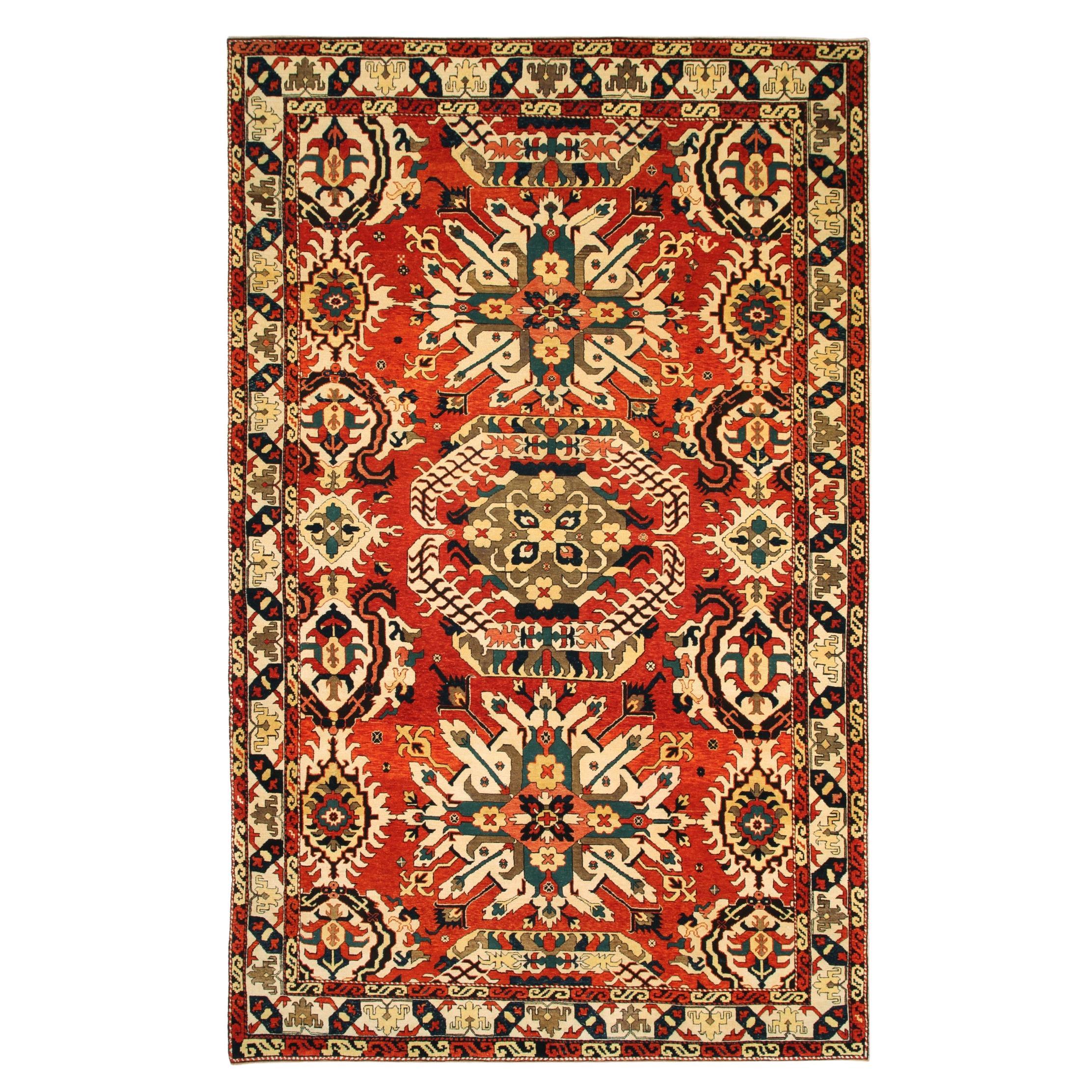 Ararat Rugs Chelaberd Karabakh Rug 19th C. Caucasian Revival Carpet Natural Dyed For Sale