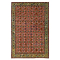 Ararat Rugs Mina Khani Rug, 19th Century Persian Revival Carpet, Natural Dyed