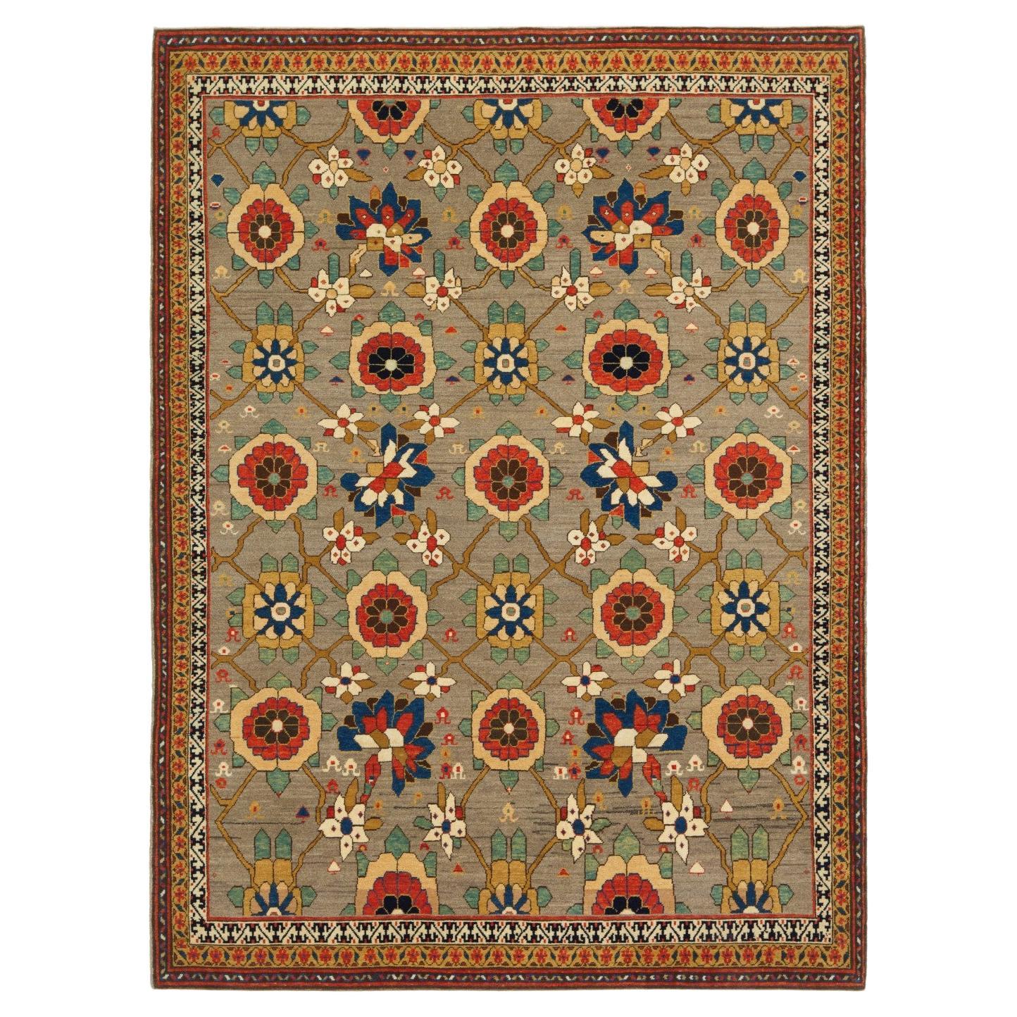Ararat Rugs Tapis Mina Khani, tapis néo-persan du 19ème siècle, teint naturel