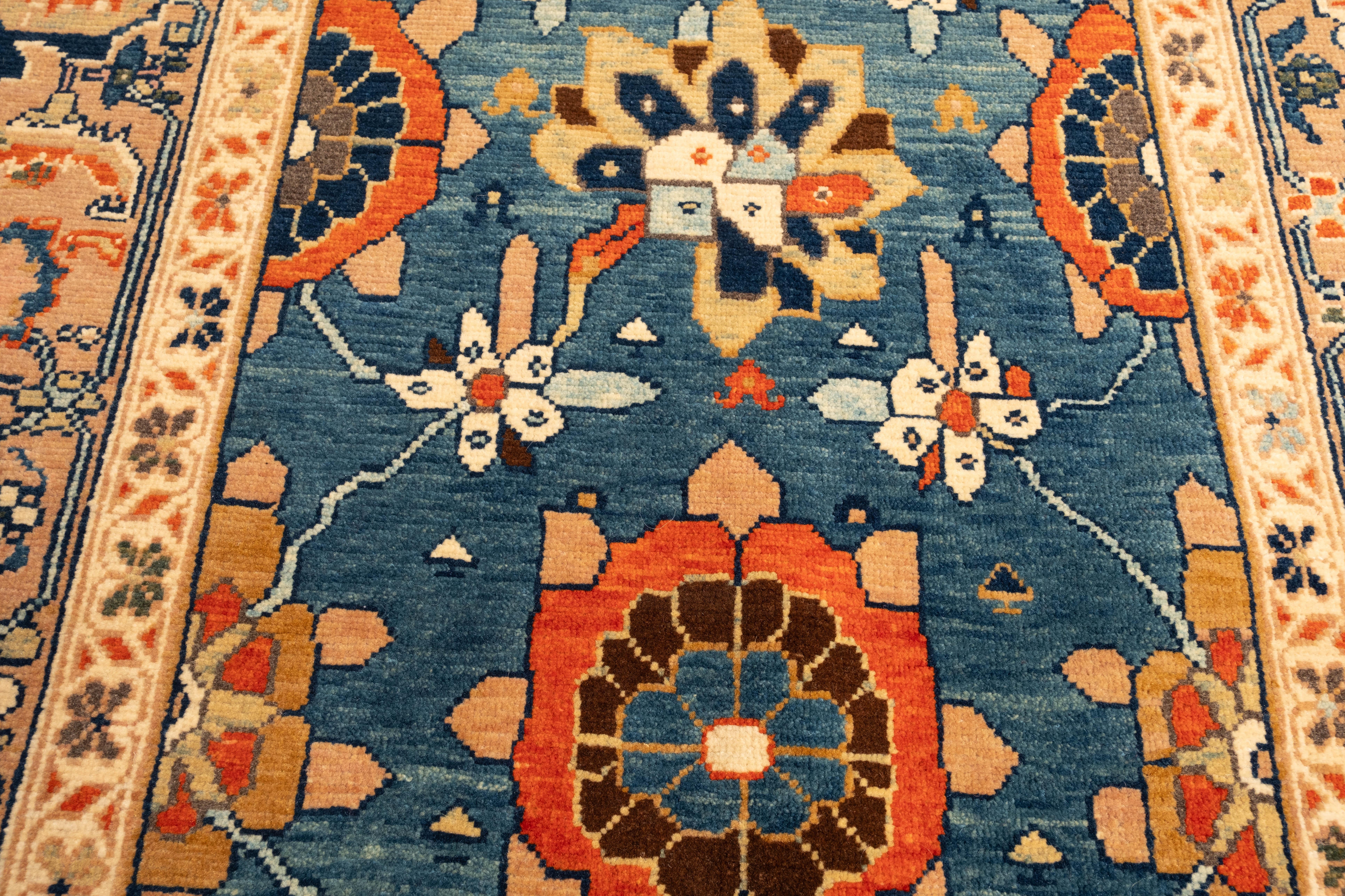 Ararat Rugs Mina Khani Rug with Bidjar Border Persian Revival Carpet Natural Dye In New Condition For Sale In Tokyo, JP