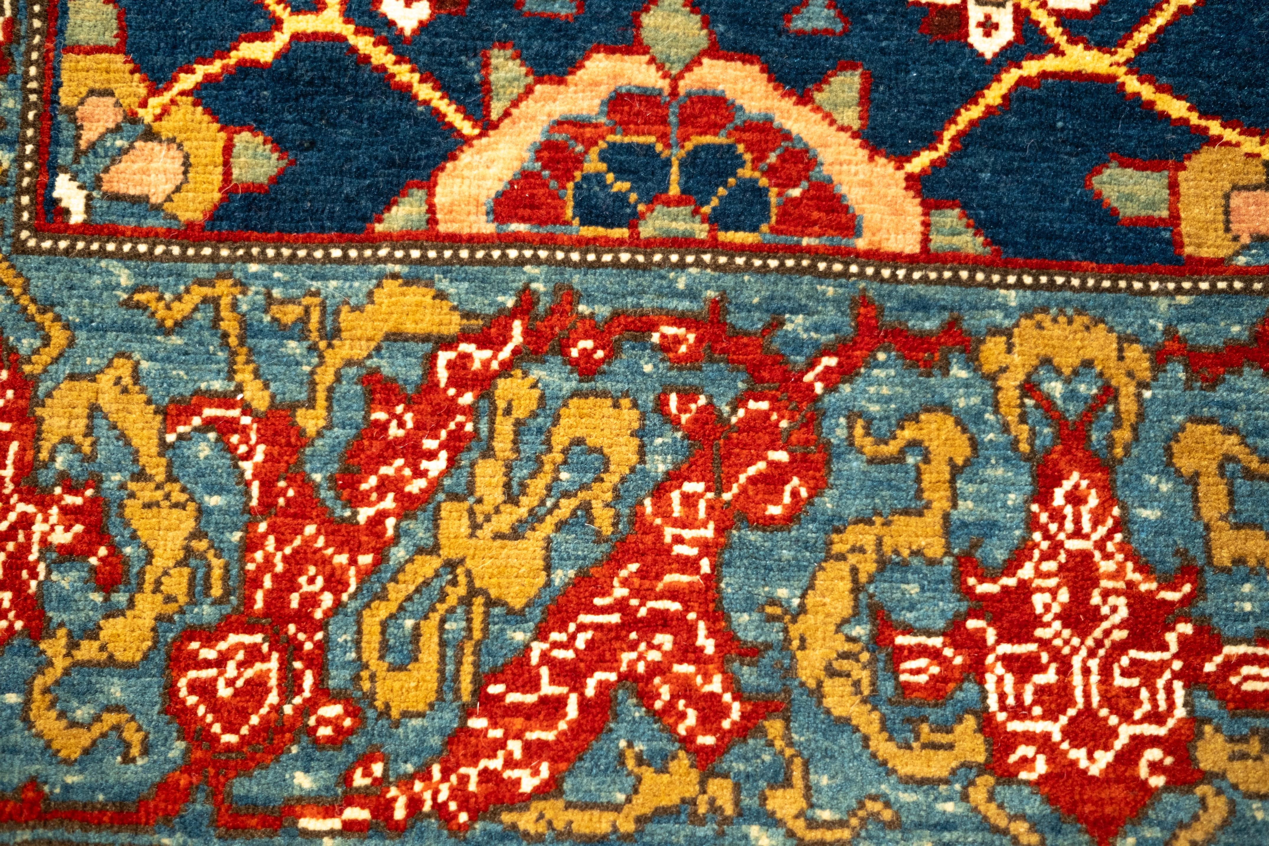 Ararat Rugs Mina Khani Rug with Bidjar Border Persian Revival Carpet Natural Dye In New Condition For Sale In Tokyo, JP
