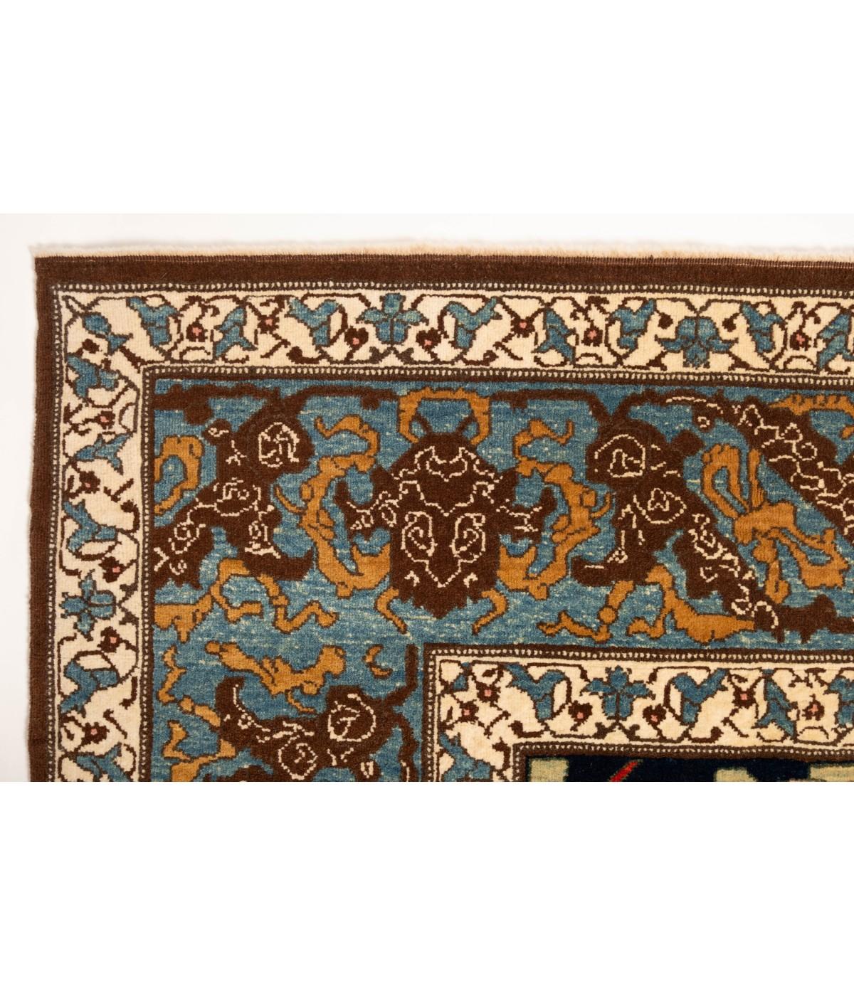 Ararat Rugs Mina Khani Teppich mit Bidjar Bordüre Persischer Revival Teppich Natural Dye (Pflanzlich gefärbt) im Angebot