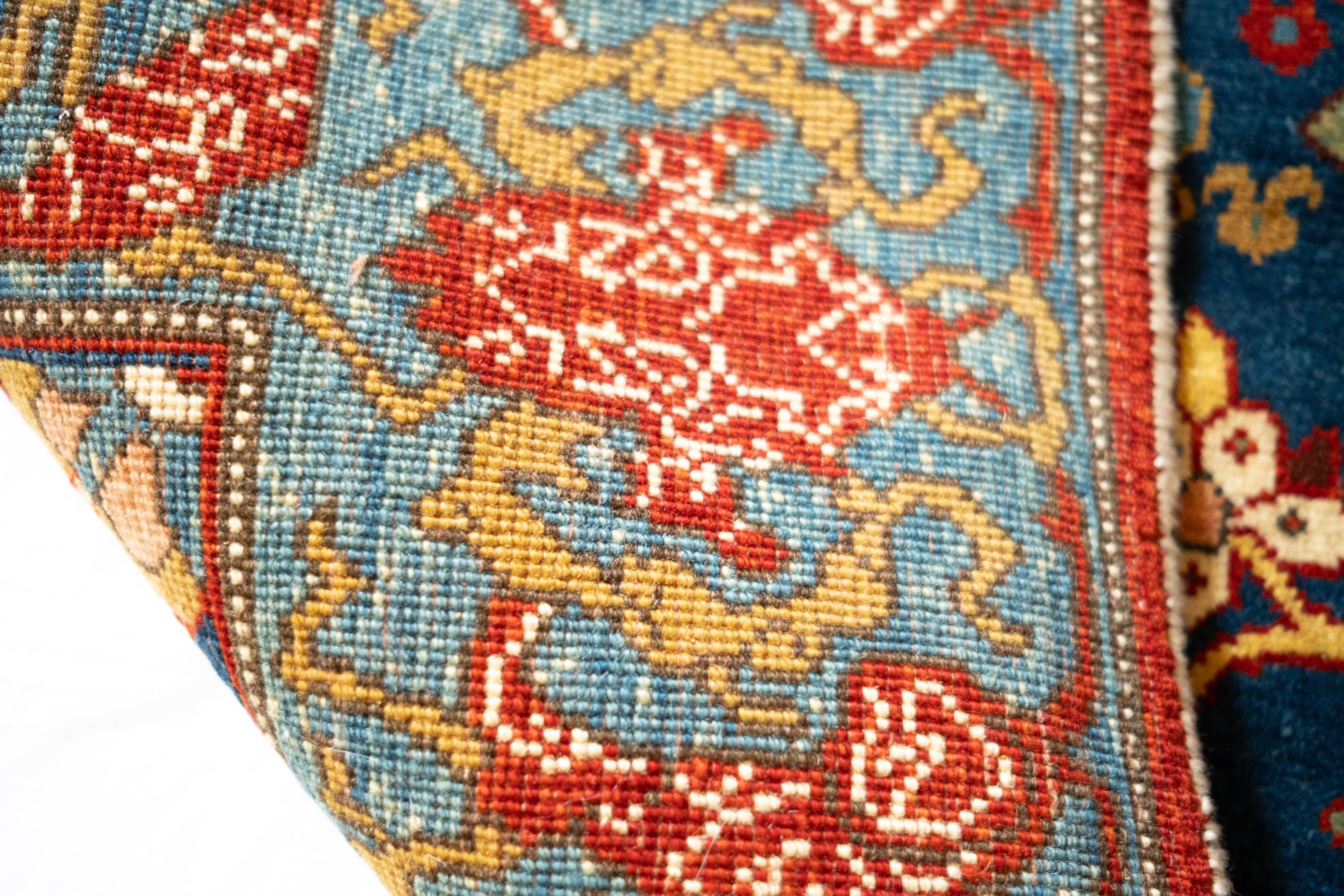 Wool Ararat Rugs Mina Khani Rug with Bidjar Border Persian Revival Carpet Natural Dye For Sale