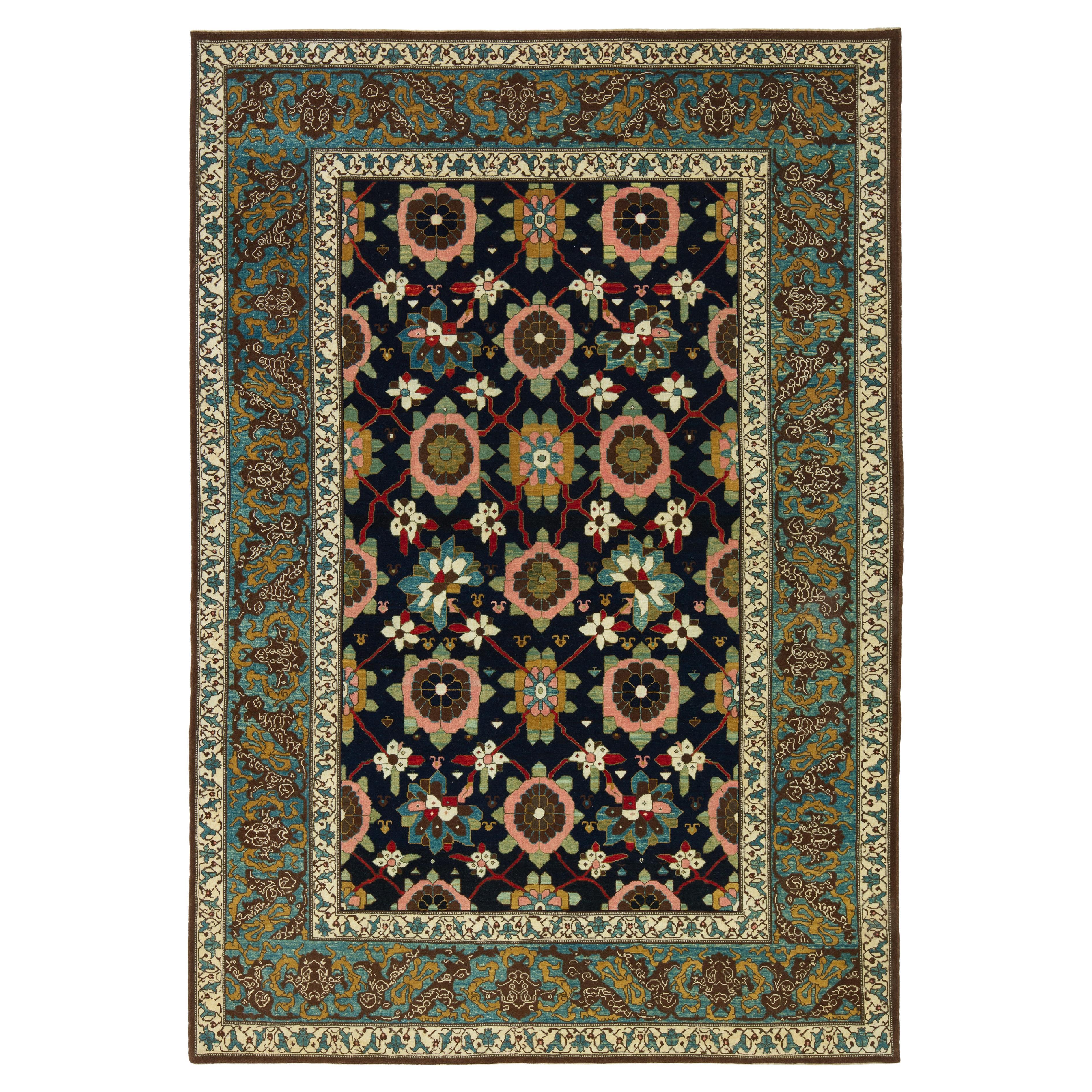 Ararat Rugs Mina Khani Teppich mit Bidjar Bordüre Persischer Revival Teppich Natural Dye im Angebot