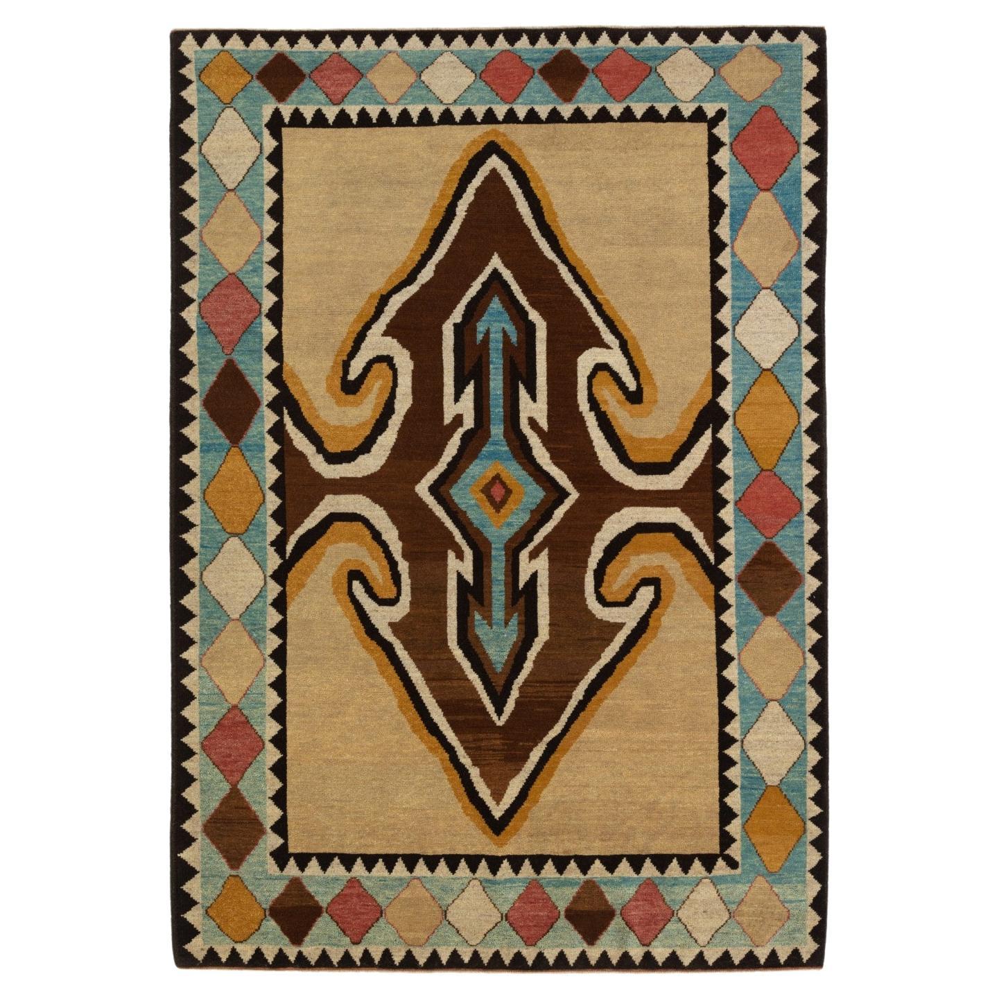 Ararat Rugs Modern Design Gabbeh Rug, Persian Mid-Century Design Natural Dyed