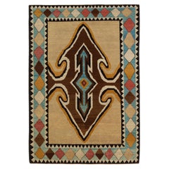 Ararat Rugs Alfombra Gabbeh de diseño moderno, diseño persa de mediados de siglo teñida al natural