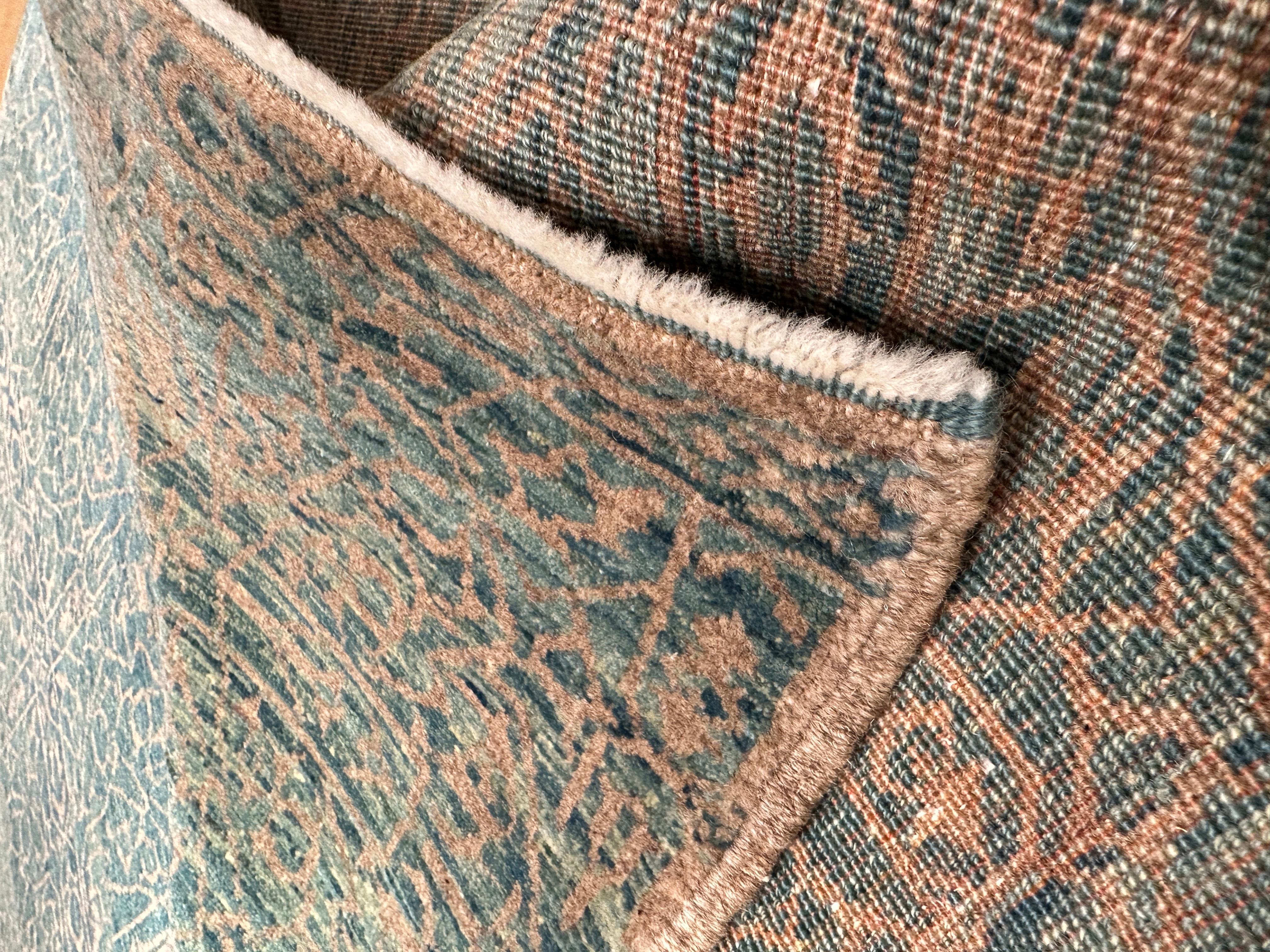 Revival Ararat Rugs Modern Rug with Mamluk Geometric Design, Natural Dyed Carpet For Sale