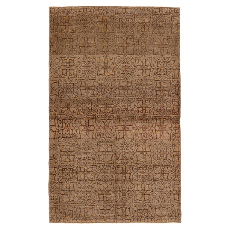 Ararat Rugs Modern Rug with Mamluk Jerrehian Border Design, Natural