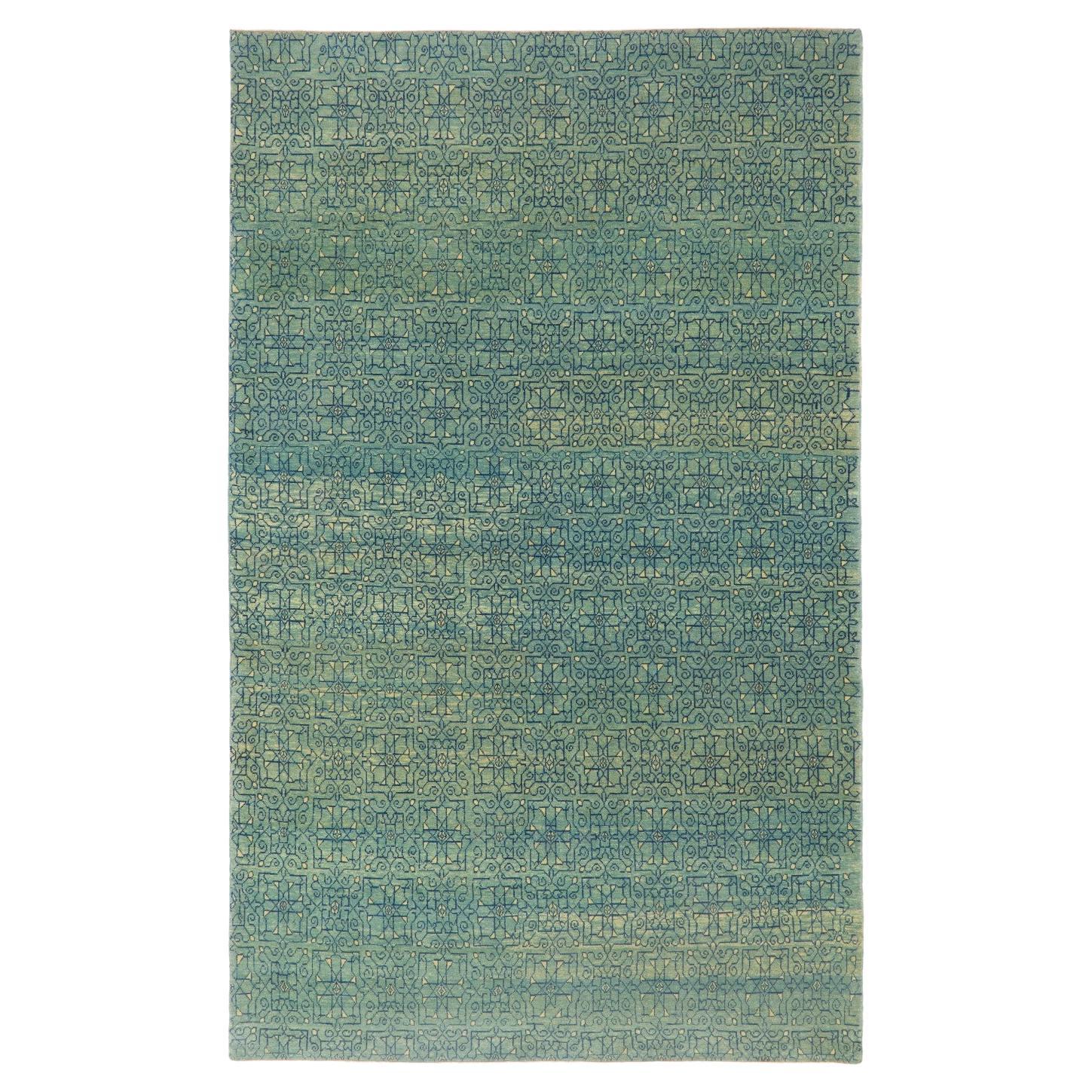 Ararat Teppich Moderner Teppich mit Mamluk Jerrehian-Randmuster, natürlich gefärbter Teppich im Angebot