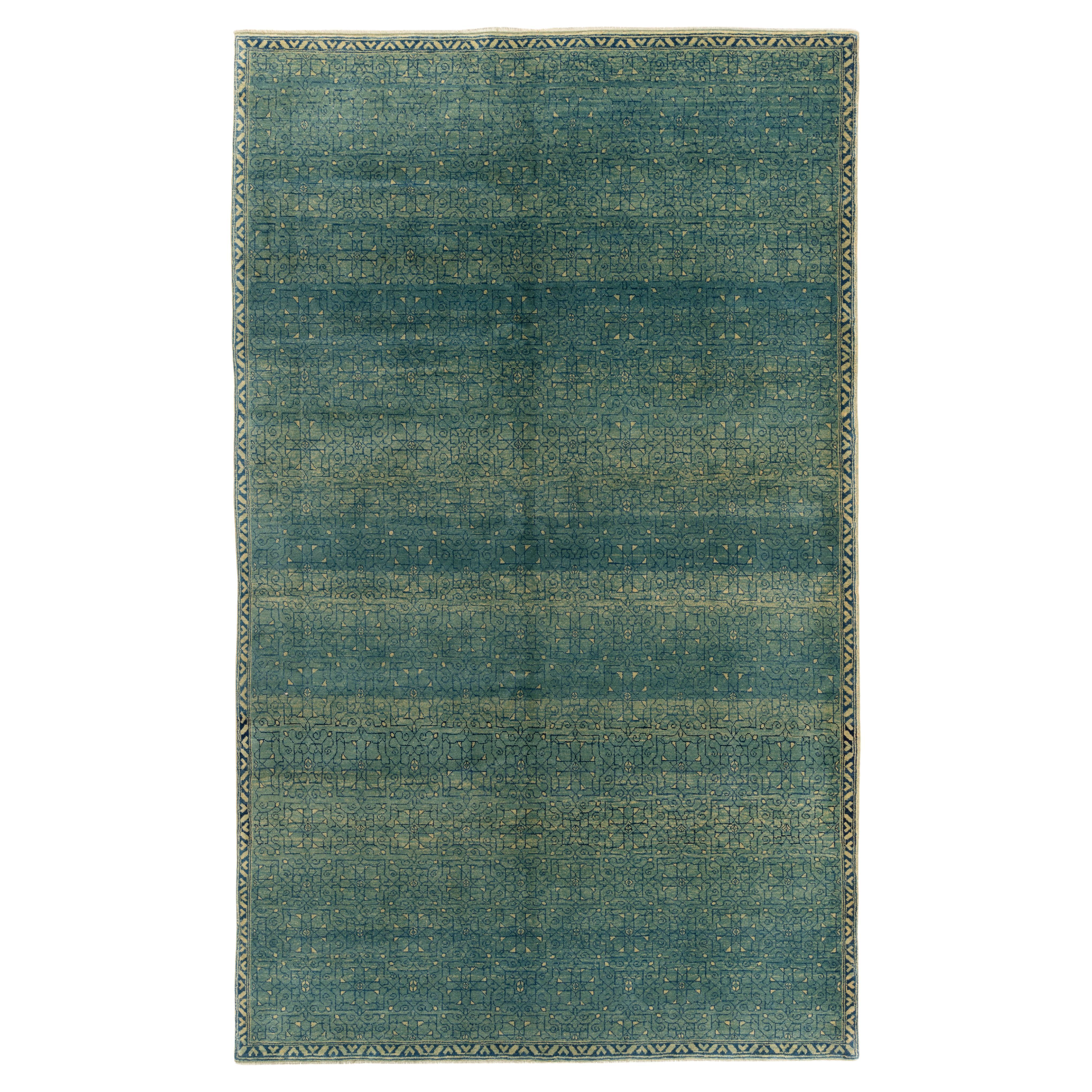 Ararat Rugs Modern Rug with Mamluk Jerrehian Border Design, Natural Dyed Carpet For Sale