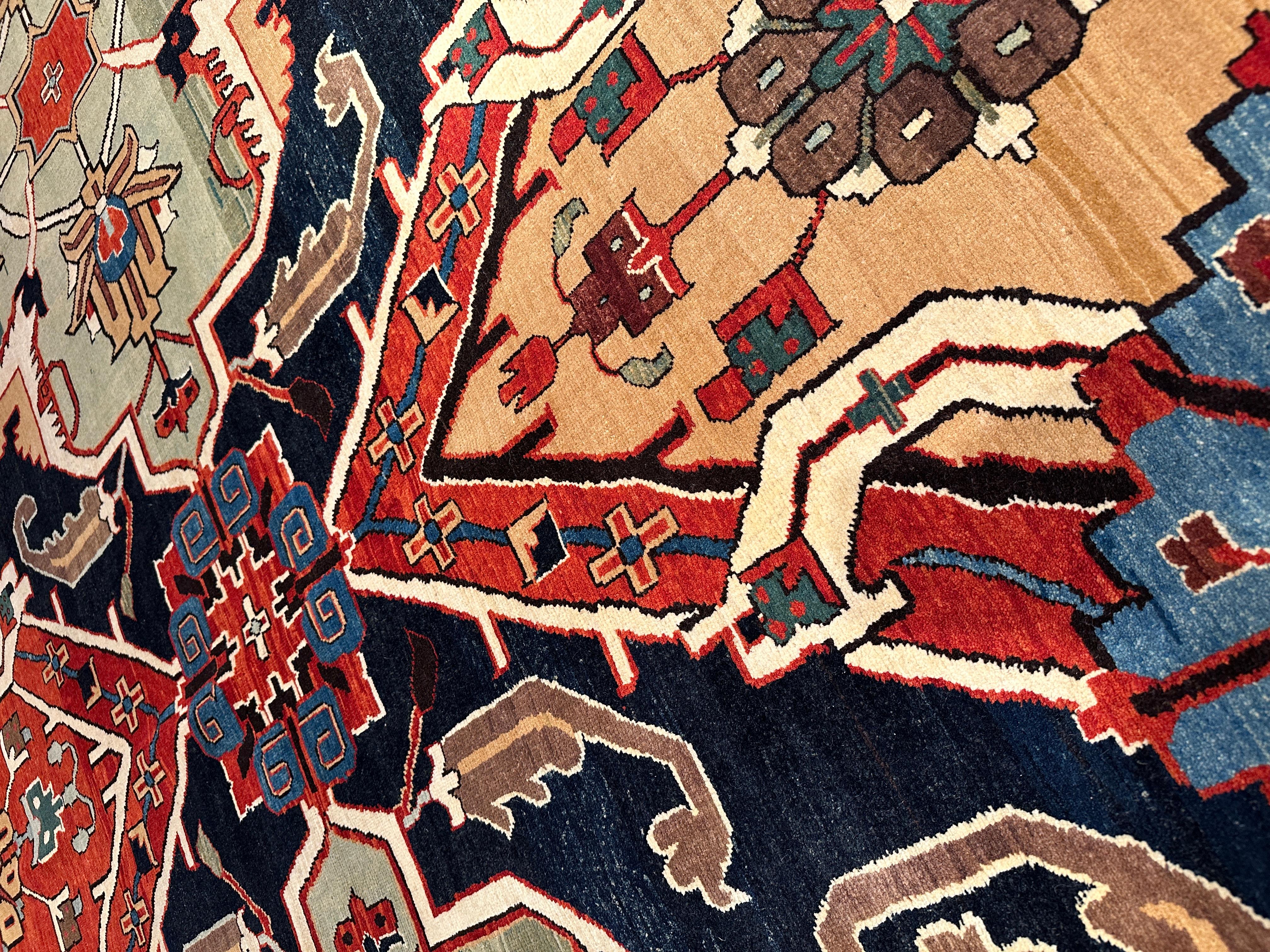 Turkish Ararat Rugs Nigde Carpet, Antique Caucasus Museum Revival Rug, Natural Dyed For Sale