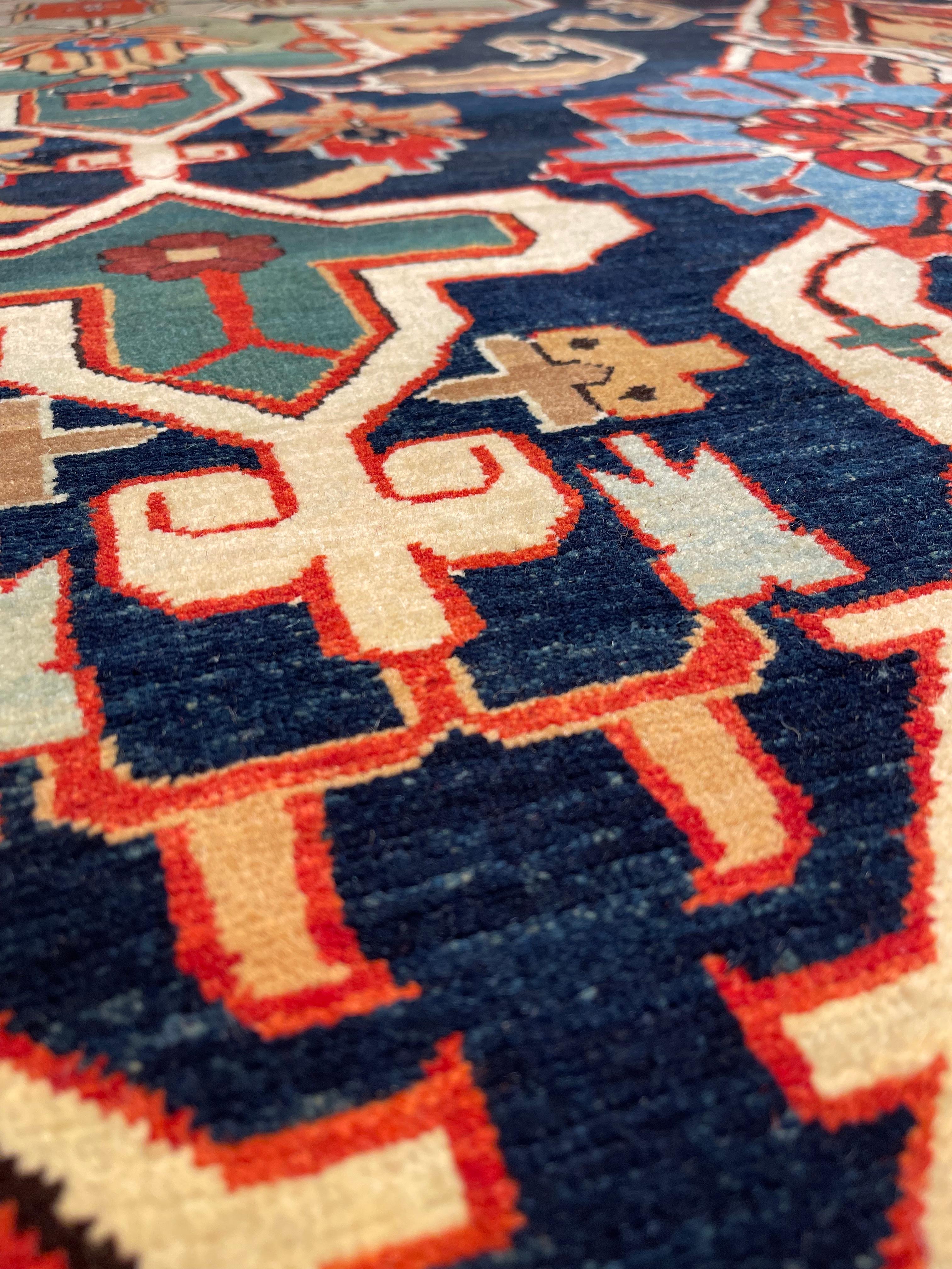Ararat Rugs Nigde Carpet, Antique Caucasus Museum Revival Rug, Natural Dyed For Sale 2