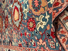 Ararat Rugs Palmette Lattice Rug, 19th Century Revival Carpet, Natural Dyed