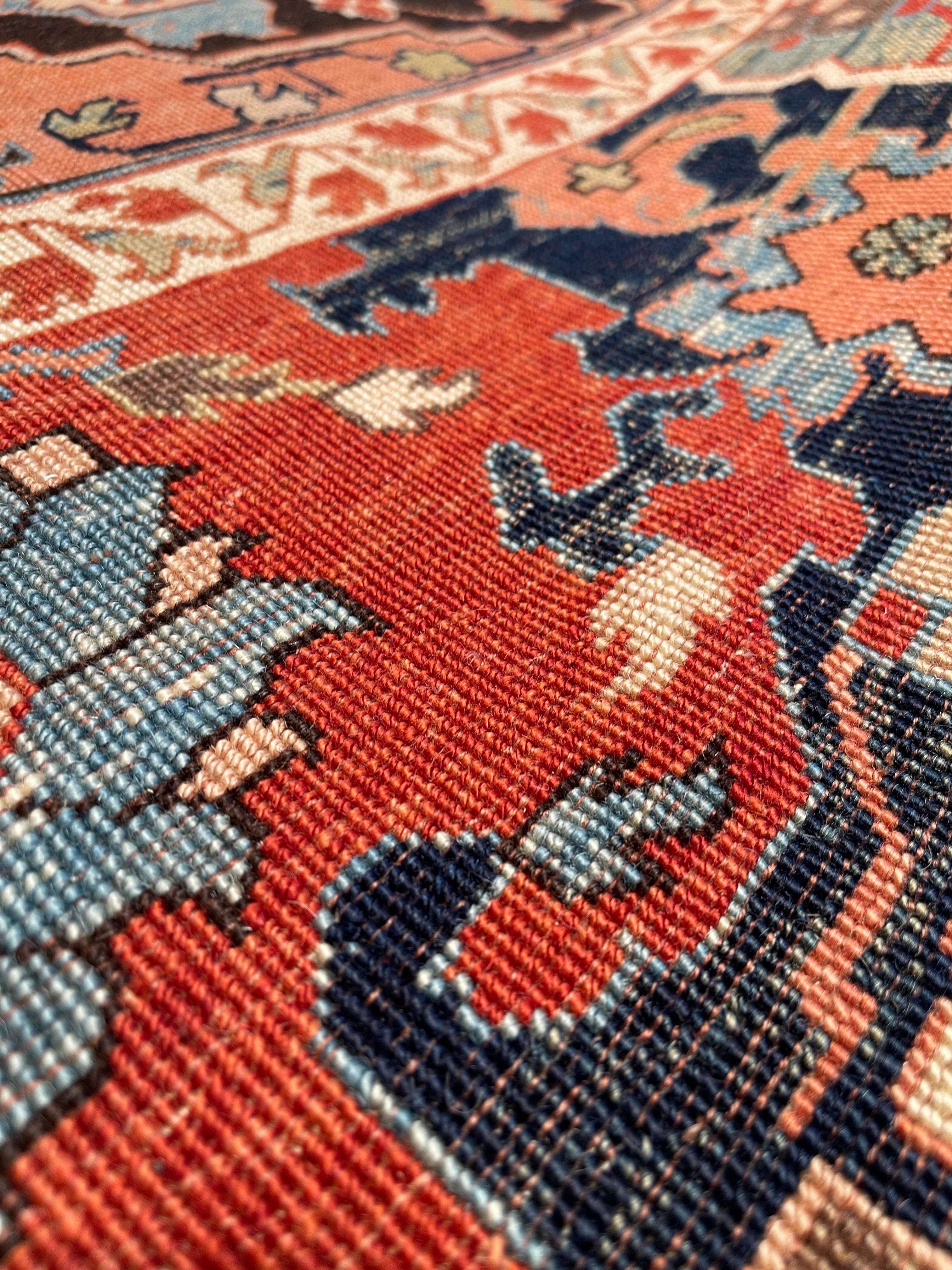 Ararat Rugs Palmette Lattice Rug, 19th Century Revival Carpet, Natural Dyed In New Condition For Sale In Tokyo, JP