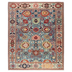 Ararat Rugs Palmette Lattice Rug, 19th Century Revival Carpet, Natural Dyed