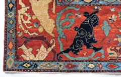 Ararat Rugs Palmettes and Flowers Lattice Carpet with Bidjar Border Natural Dyed