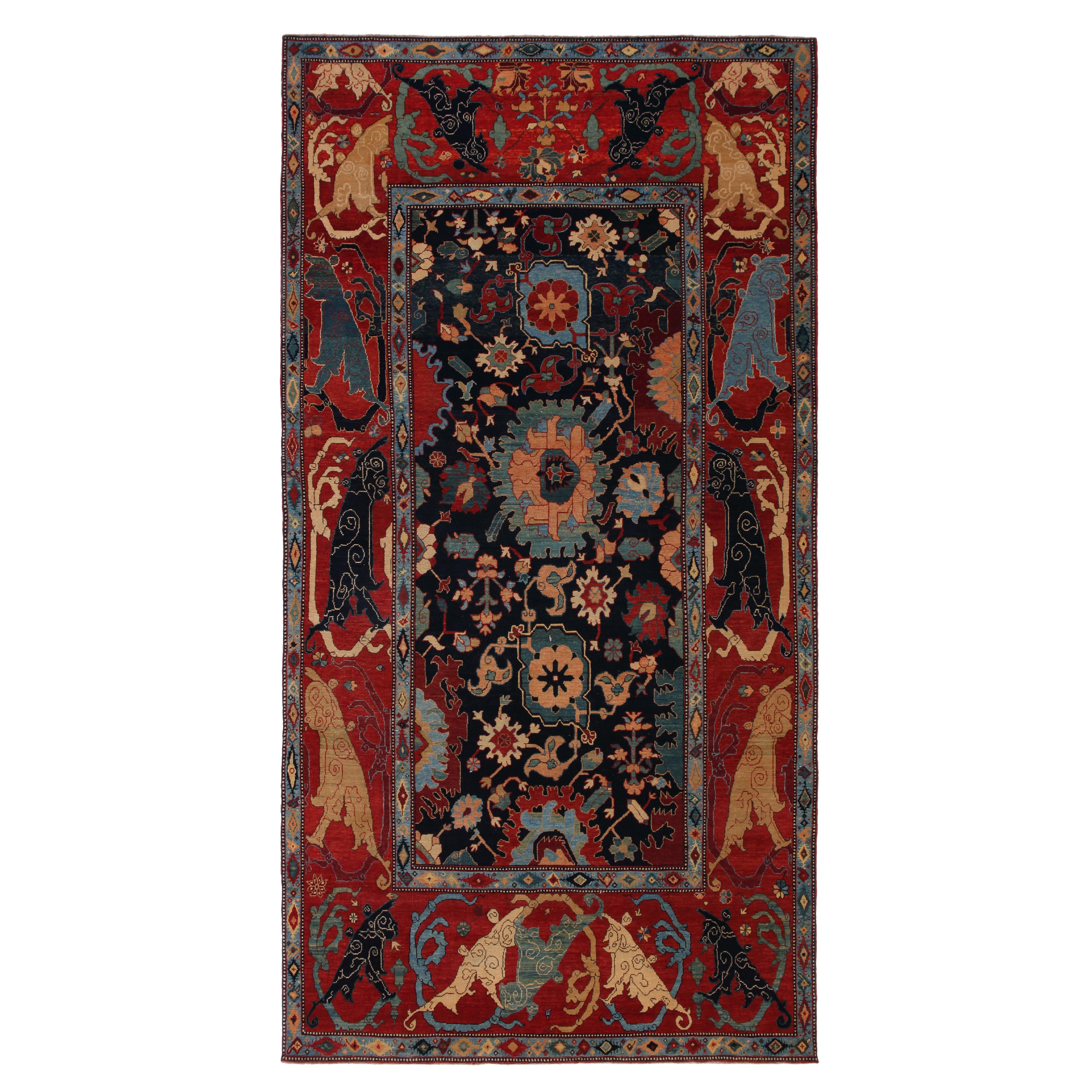 Ararat Rugs Palmettes and Flowers Lattice Carpet, Bidjar Border, Natural Dyed For Sale