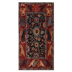 Ararat Rugs Palmettes and Flowers Lattice Carpet, Bidjar Border, Natural Dyed