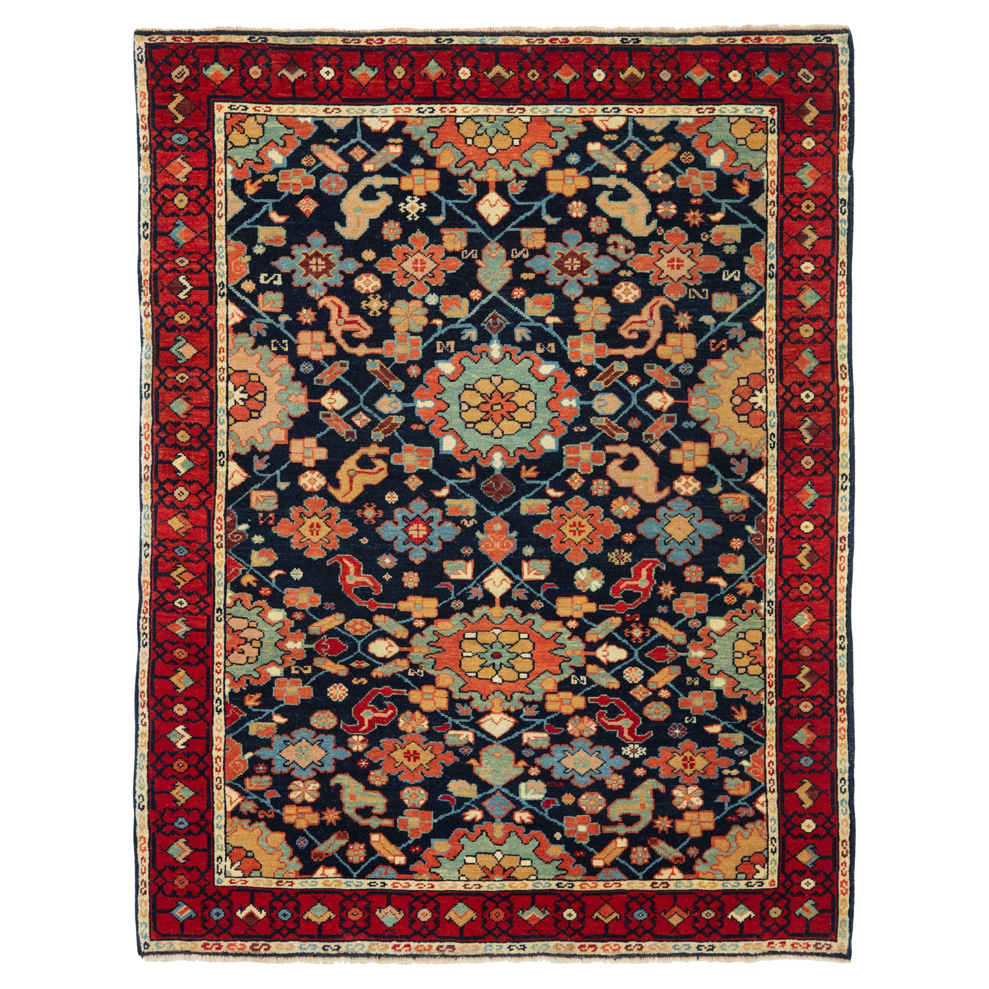 Tappeto Ararat Palmettes and Flowers Lattice Tappeto antico Persiano Revival in vendita